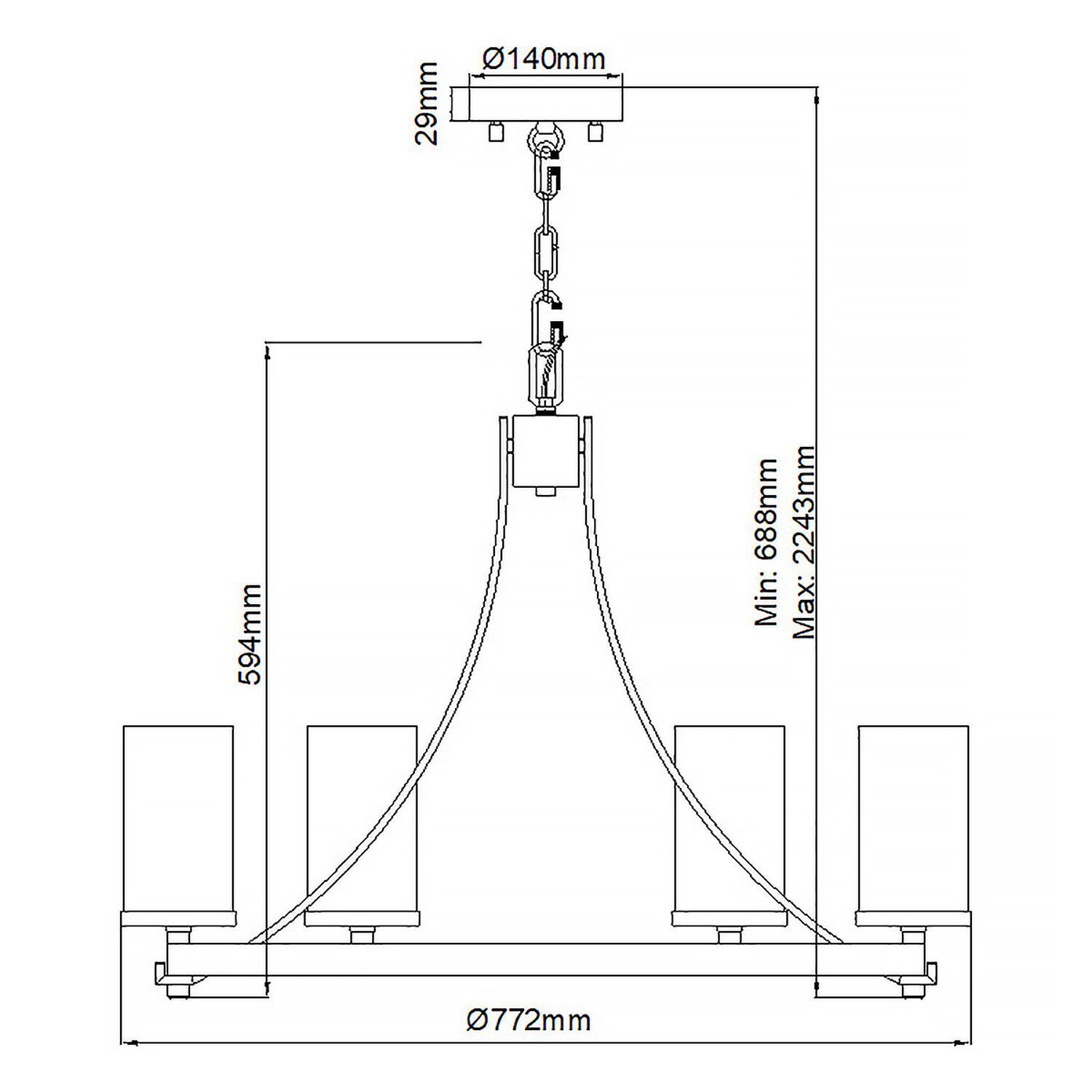 Lustre Rustique Verre Métal E27 D : 77,2 cm rond Diagramm, Handlung, Bogen, Architektur, CAD-Diagramm