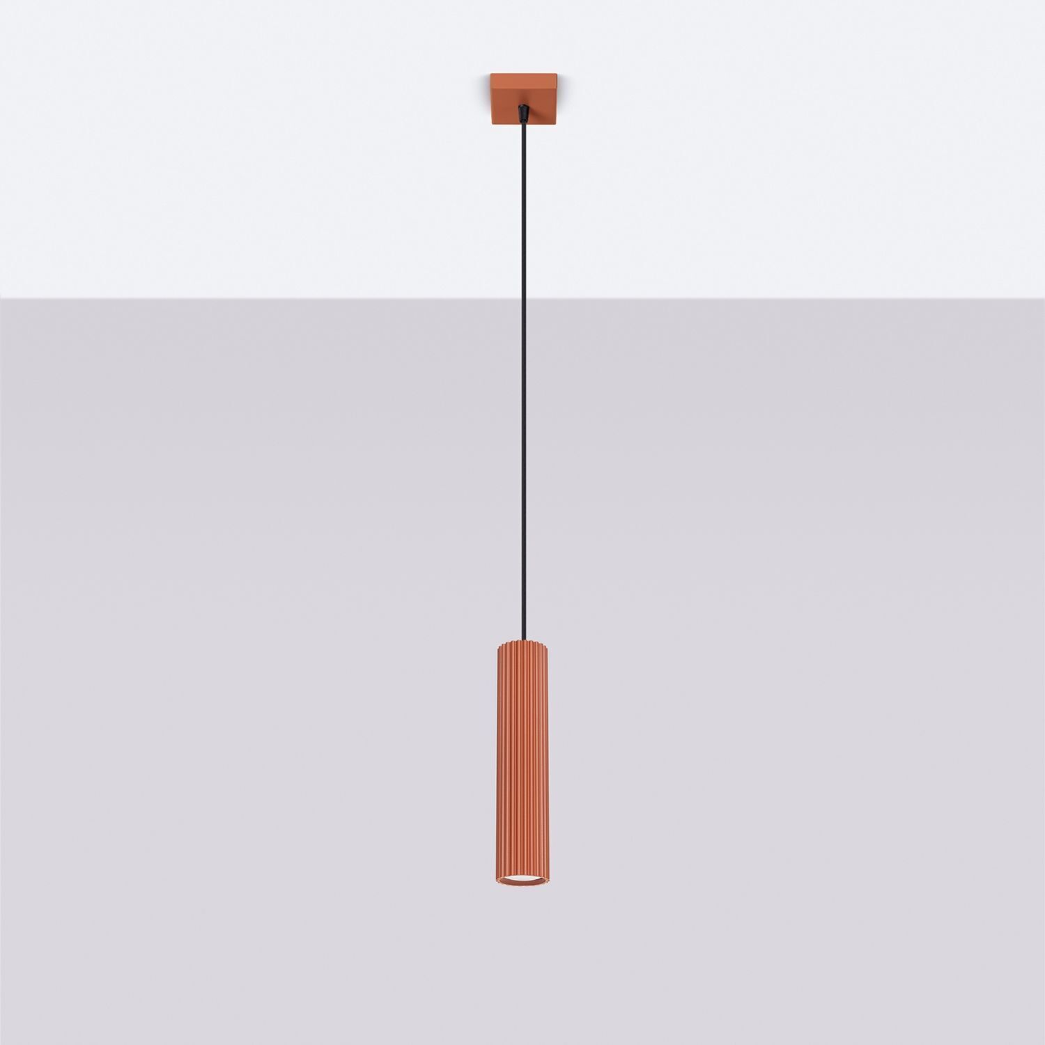 Lampe à suspendre rouge étroite Ø 8 cm H : max. 118 cm GU10 Lampe