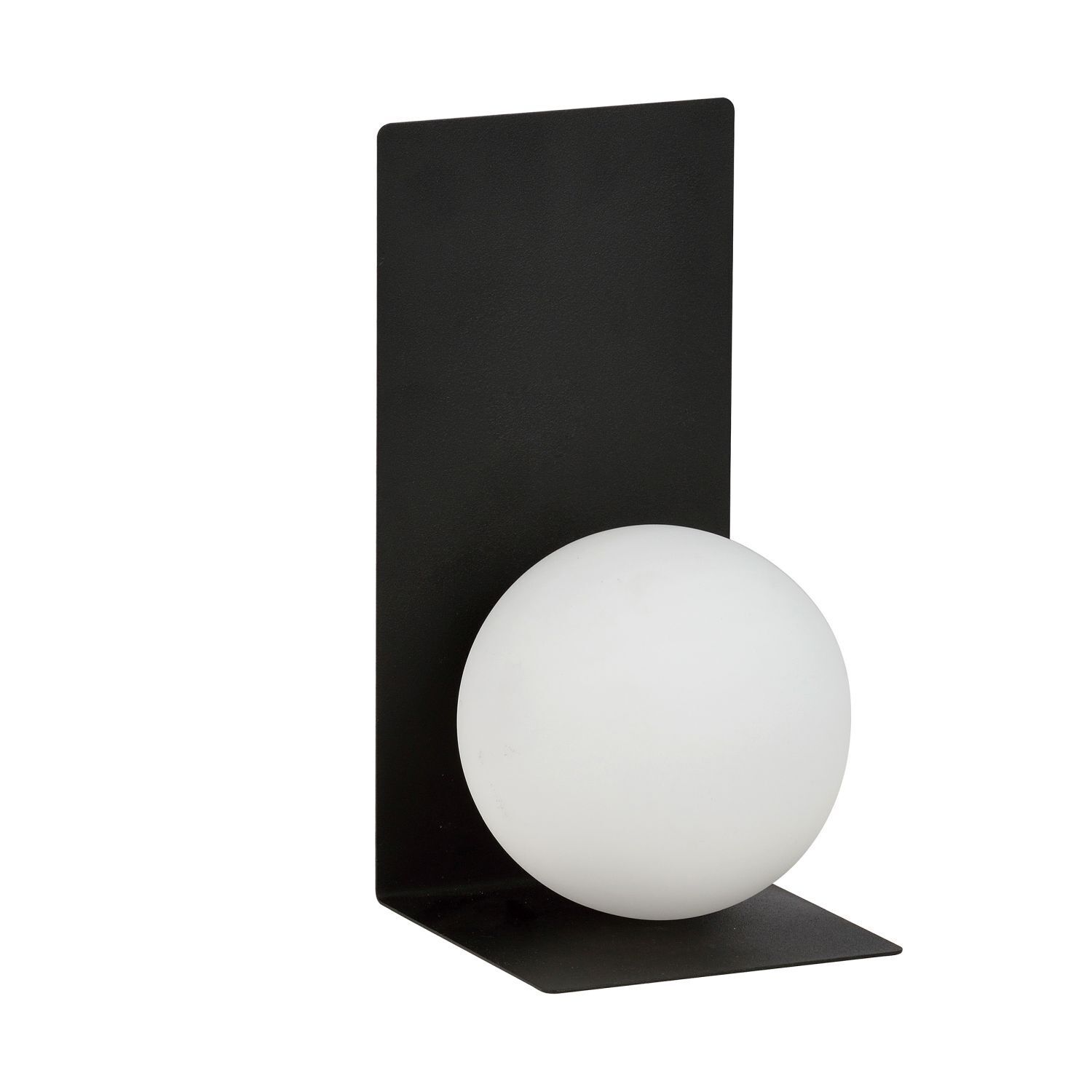 Applique murale verre métal H : 30 cm noir blanc E14 Abat-jour sphérique