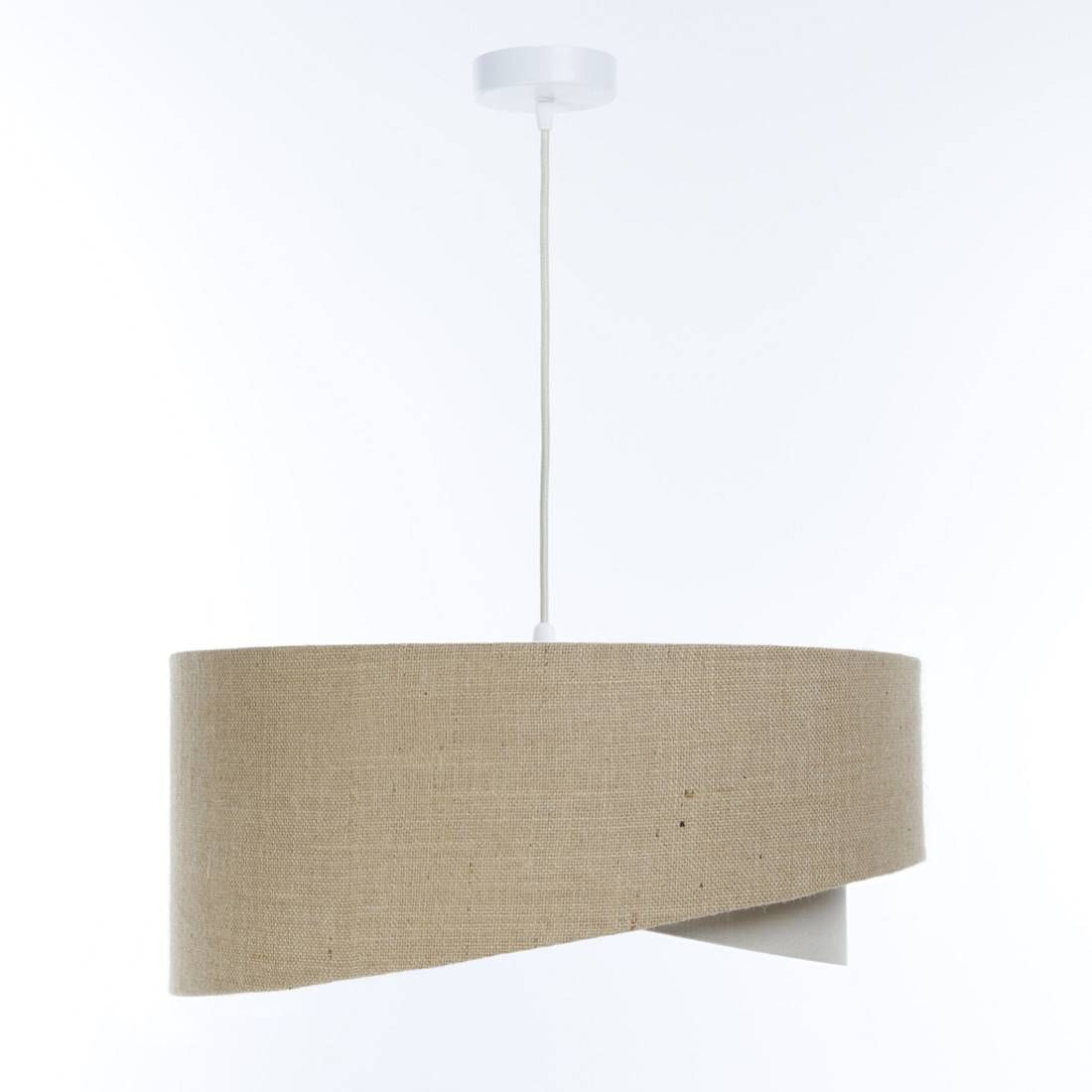 Suspension Tissu Naturel Crème E27 ronde D : 60 cm Boho Lampe, Klebeband