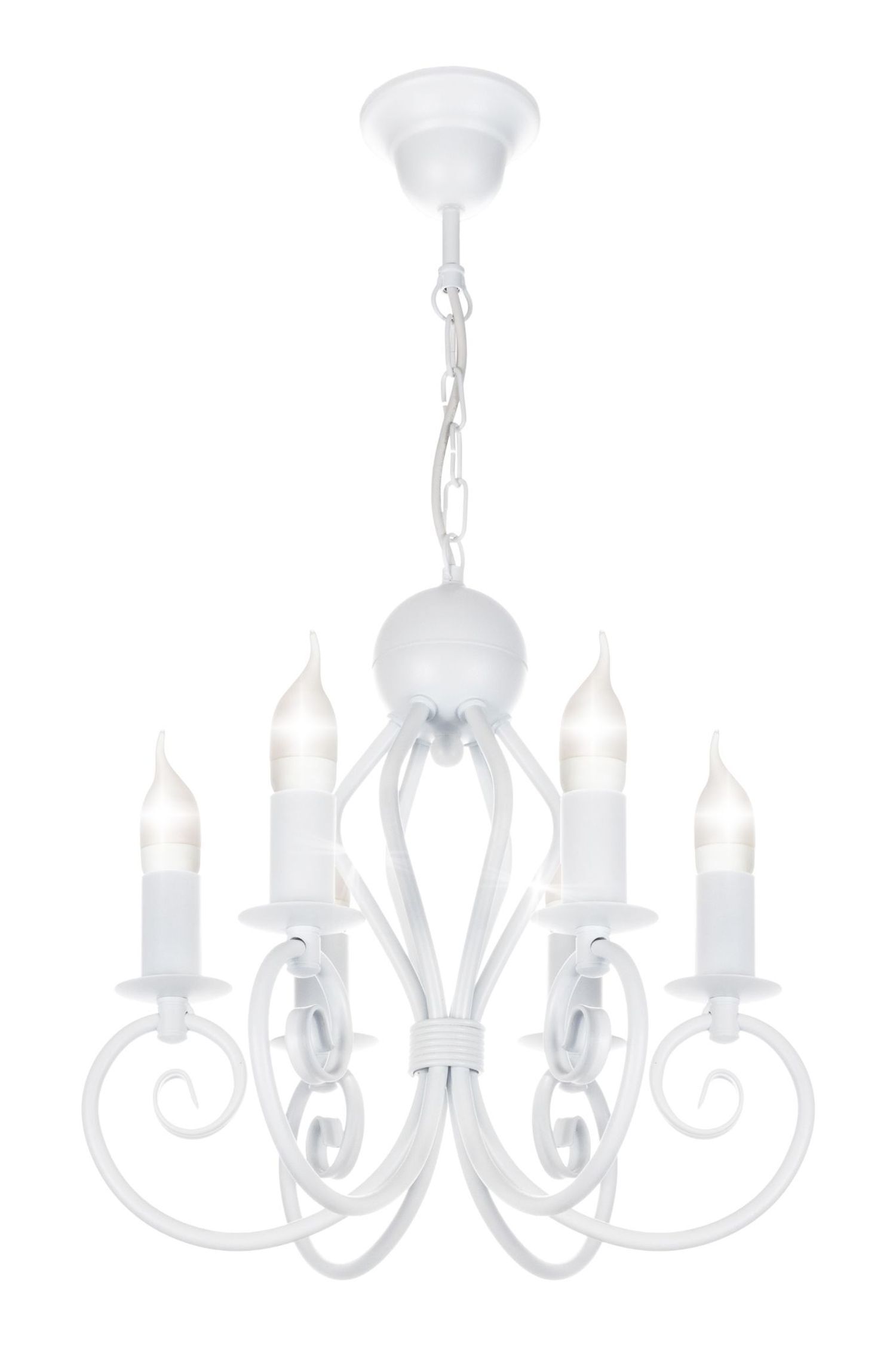 Lustre Vintage Blanc E14 6 flammes Classique