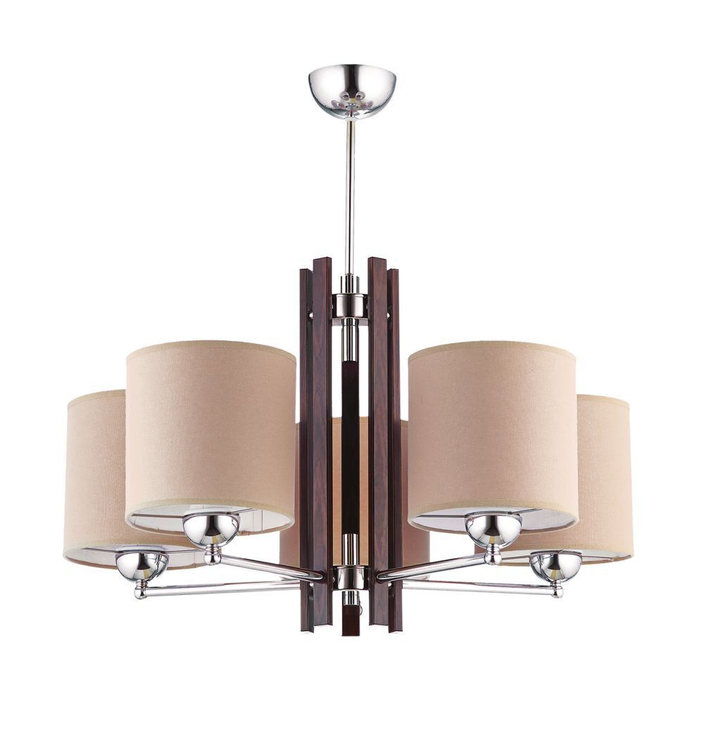 Plafonnier salle à manger KASULA tissu wengé Luminaire Leuchter, Lampe, Leuchte