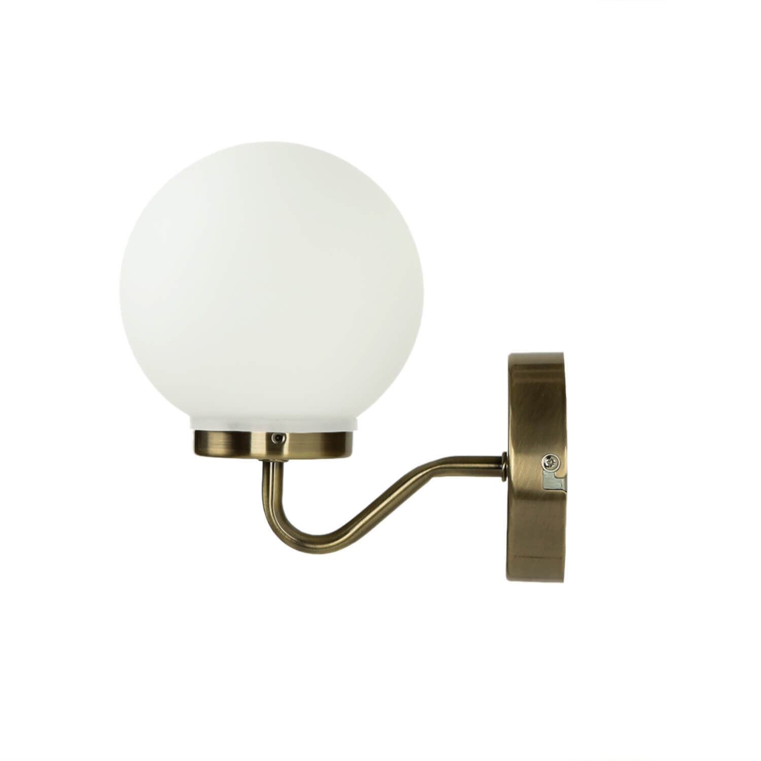 Petite lampe de salle de bain IP44 en bronze blanc Abat-jour sphérique