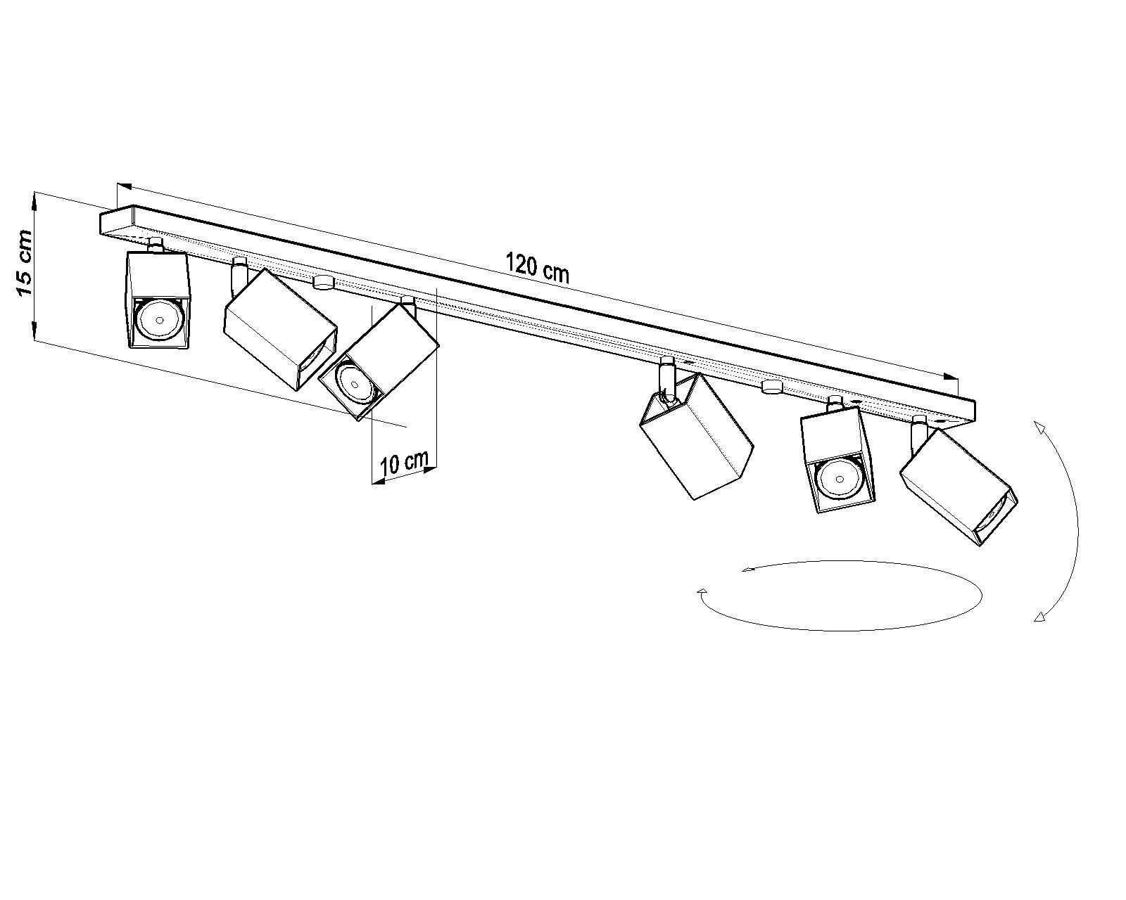 Projecteur de plafond noir FALERIA 120 cm de long 6x GU10