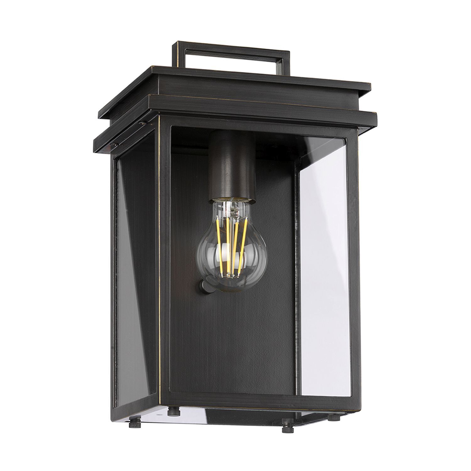 Lampe d'extérieur mur en bronze antique aluminium verre IP44 E27