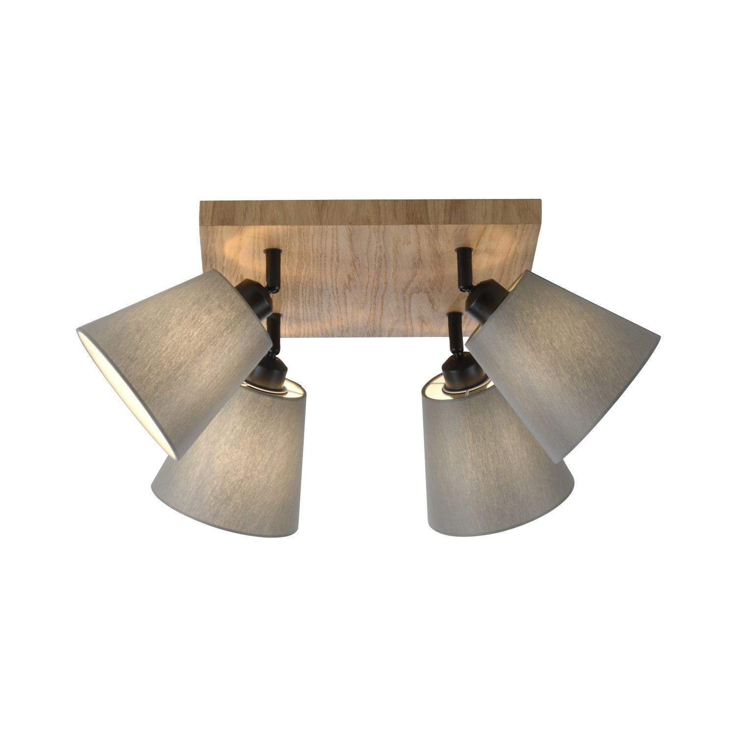 Spot de plafond tissu bois E27 L:59 cm mobile taupe naturel