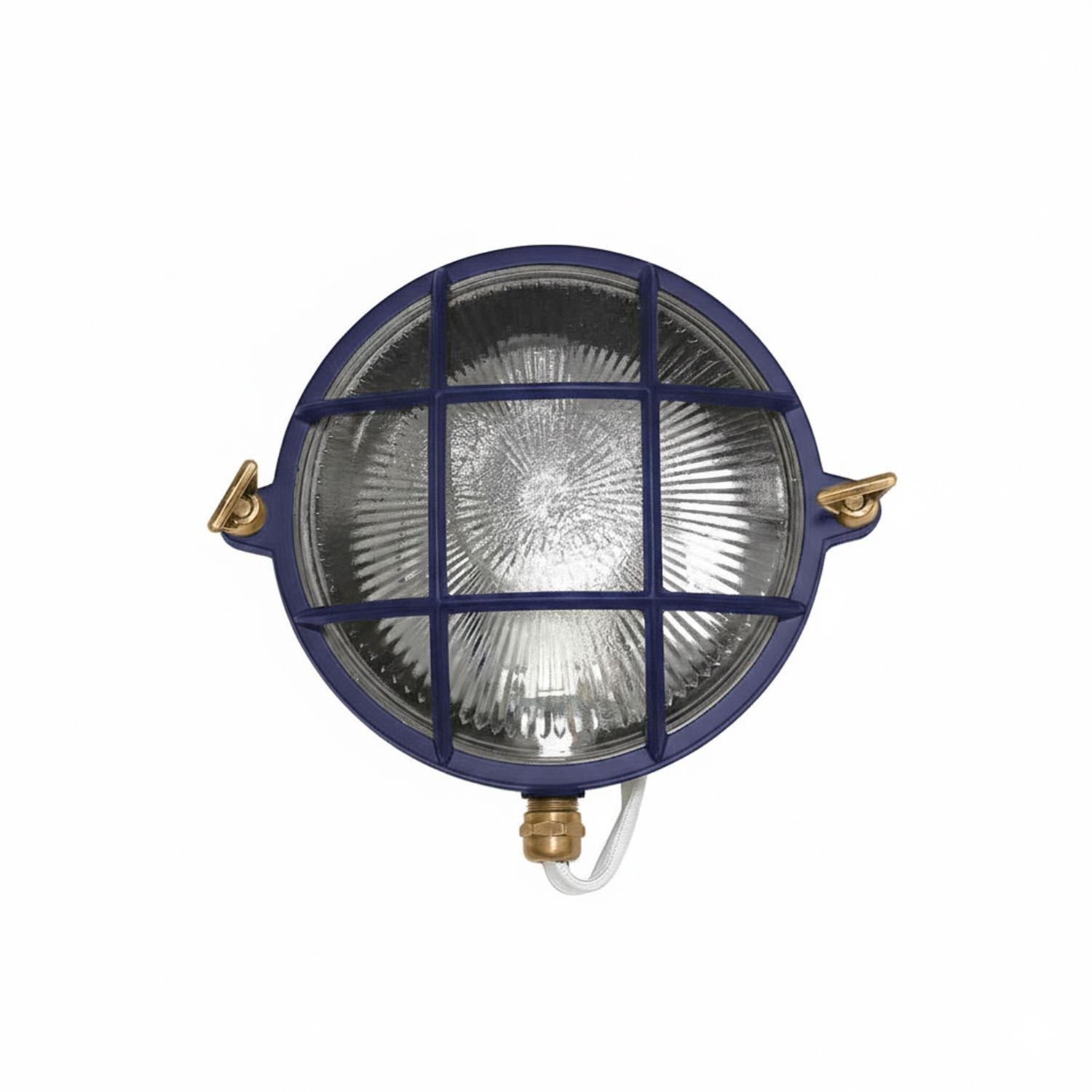 Wandleuchte außen Echt-Messing Glas D: 24 cm rund IP64 Beleuchtung, Leuchte