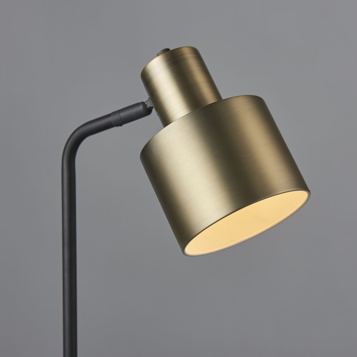 Lampe de bureau métal 58,5 cm noir laiton antique E27