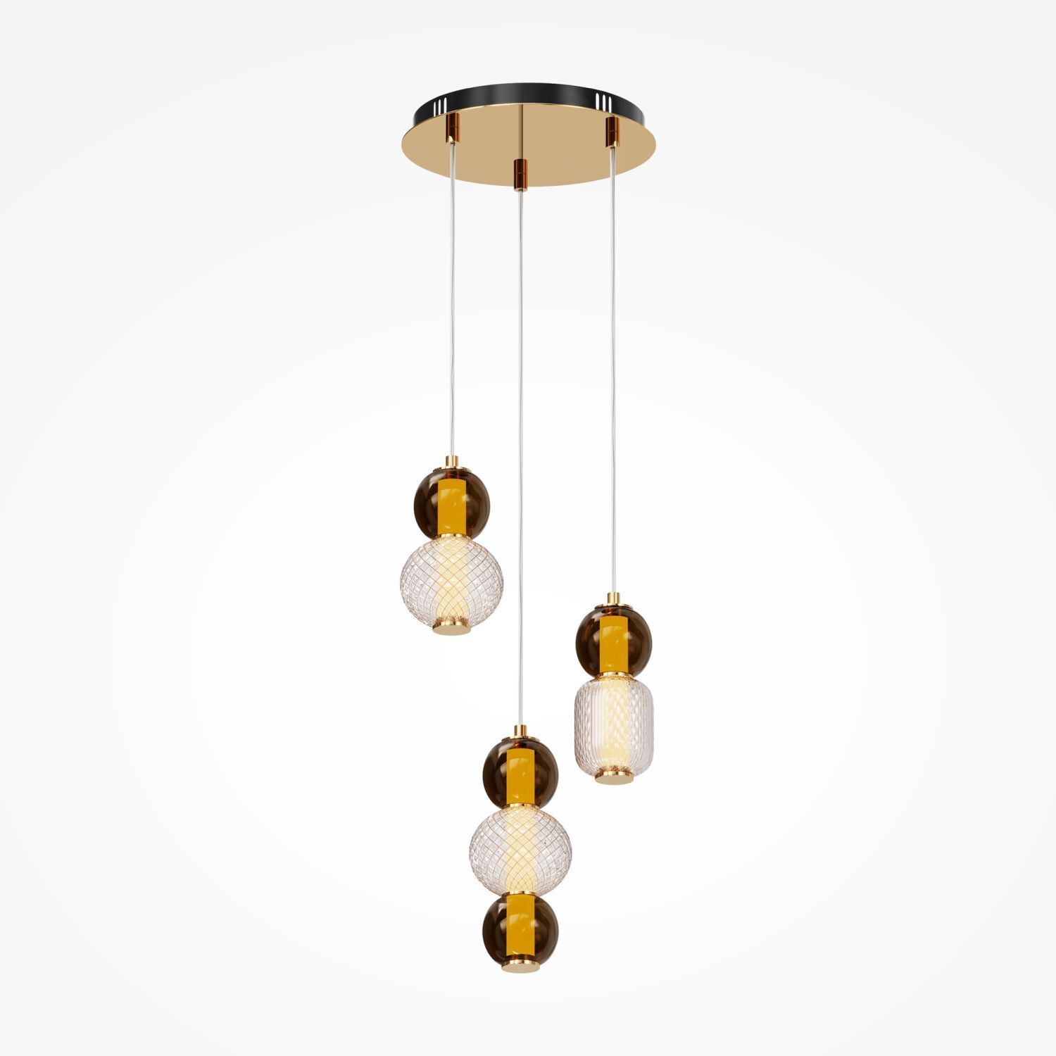 Suspension LED métal verre fumé L : 38 cm 4000 lm INA