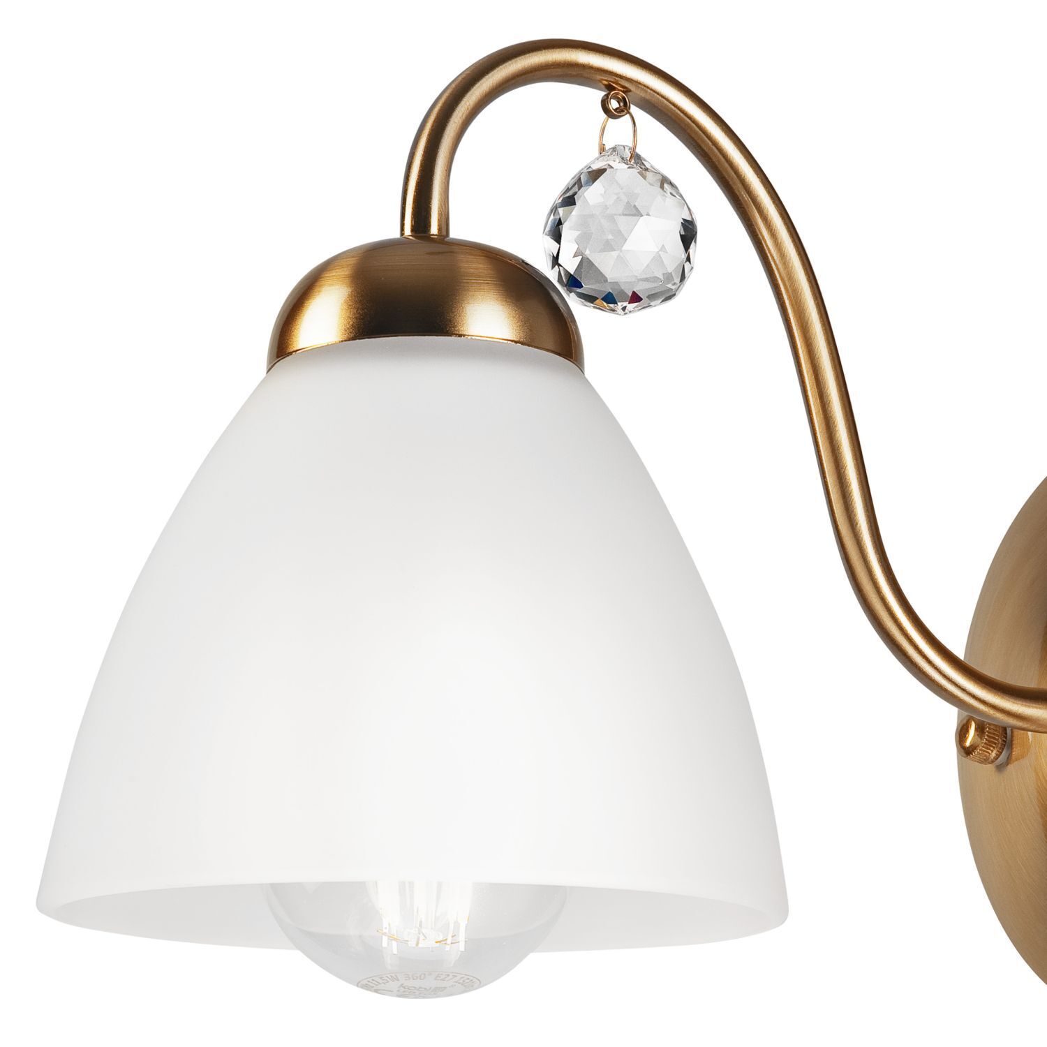 Applique murale pauvre en éblouissement Métal Verre Antique Blanc E27 confortable Leuchte, Lampe, Kronleuchter