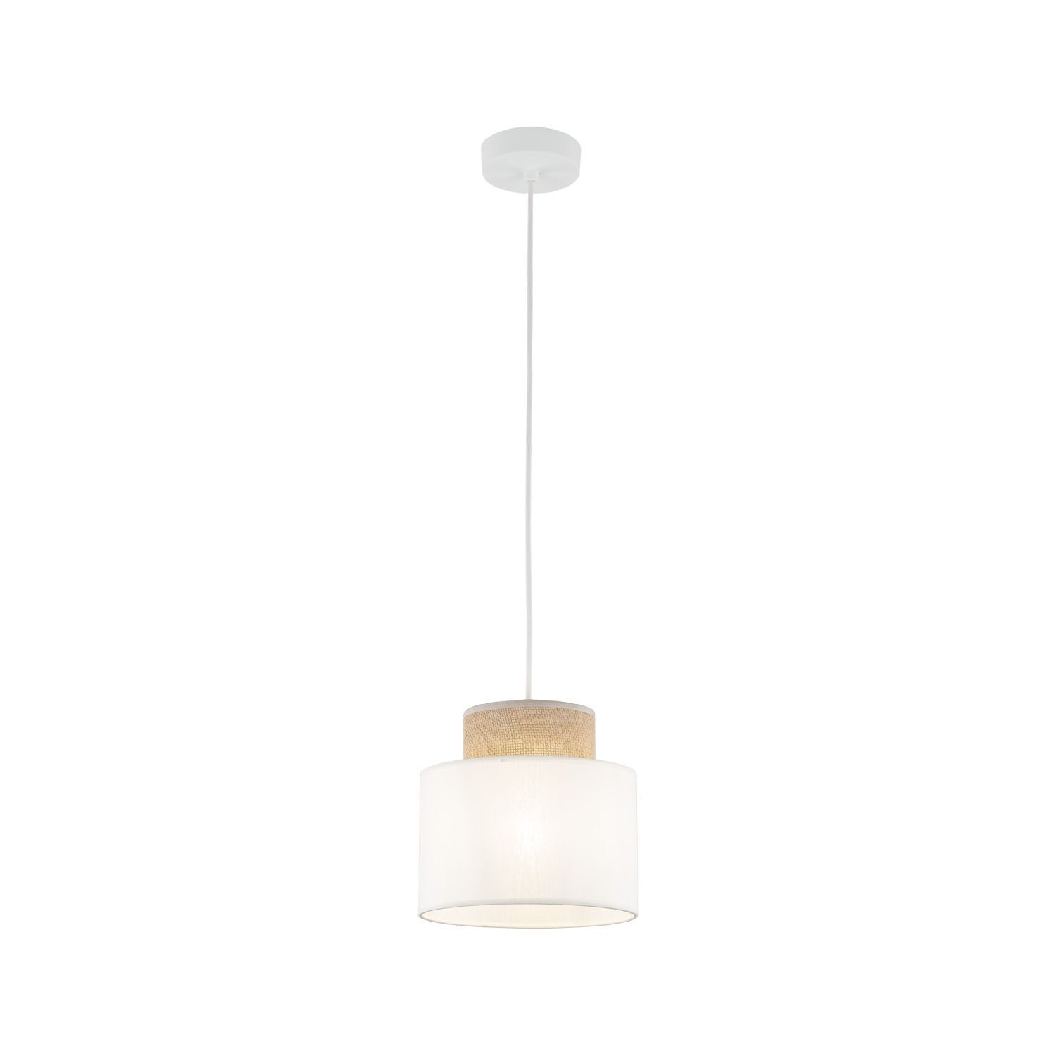 Suspension Tissu Jute E27 Ø 20 cm H : max. 160 cm Blanc Naturel