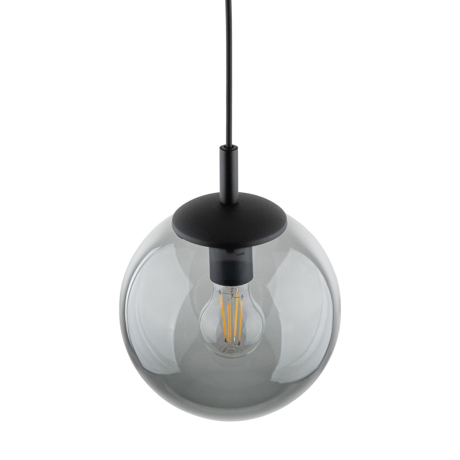 Suspension verre Boule Ø 30 cm Noir Gris E27 BRYCE