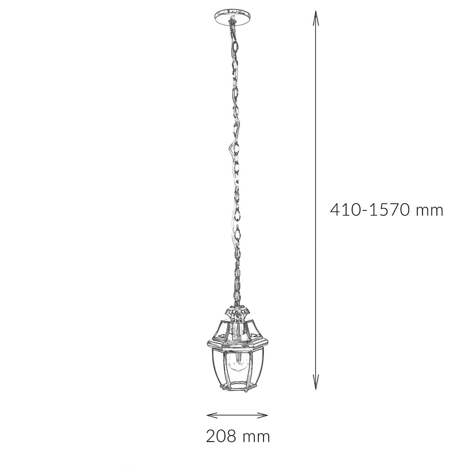 Suspension d'extérieur laiton verre vintage design E27