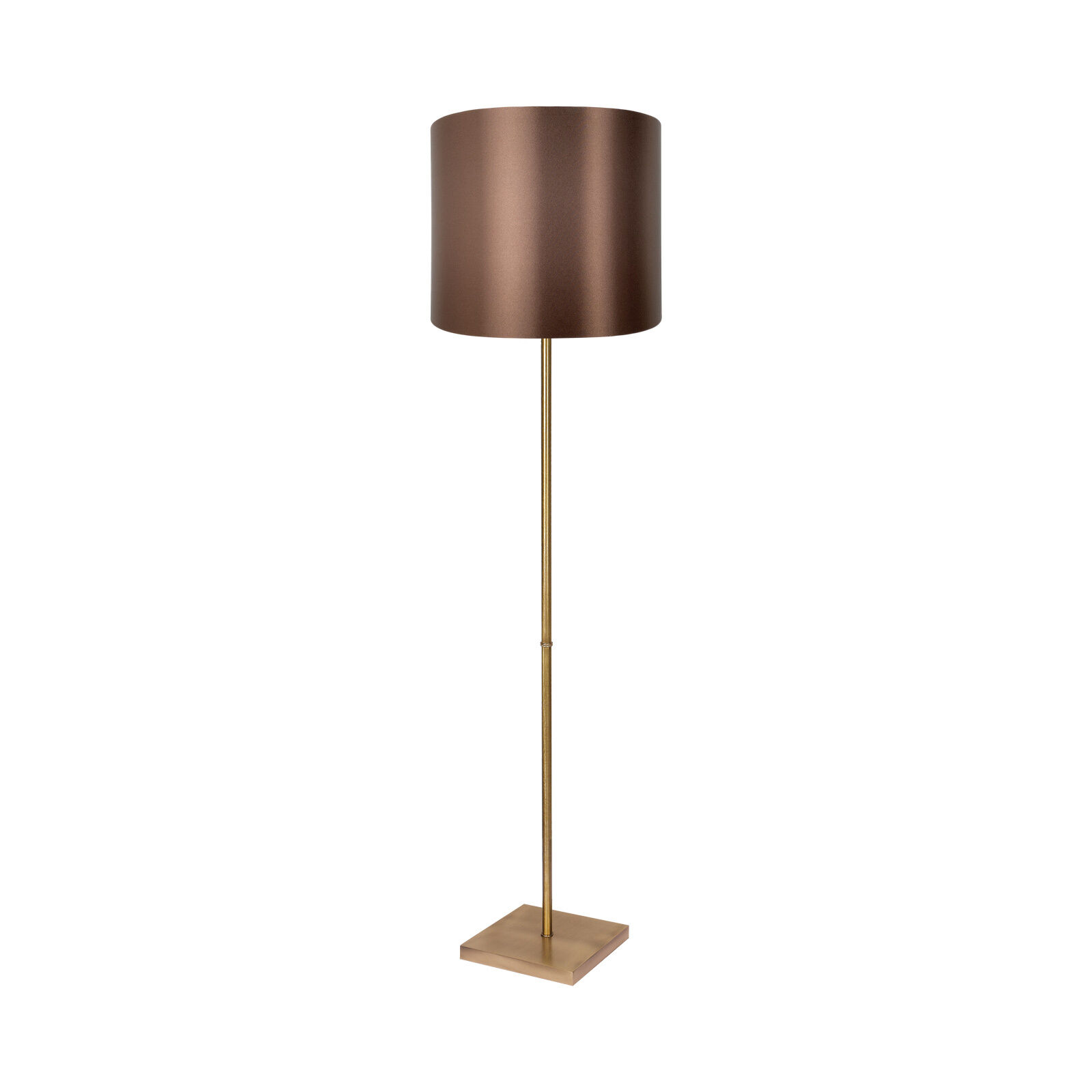 Lampadaire en bronze clair brun E27 160,5 cm laiton tissu