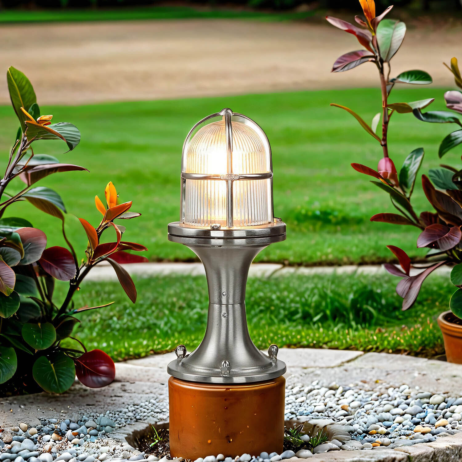 Premium lampe extérieure laiton verre IP54 chemin de jardin