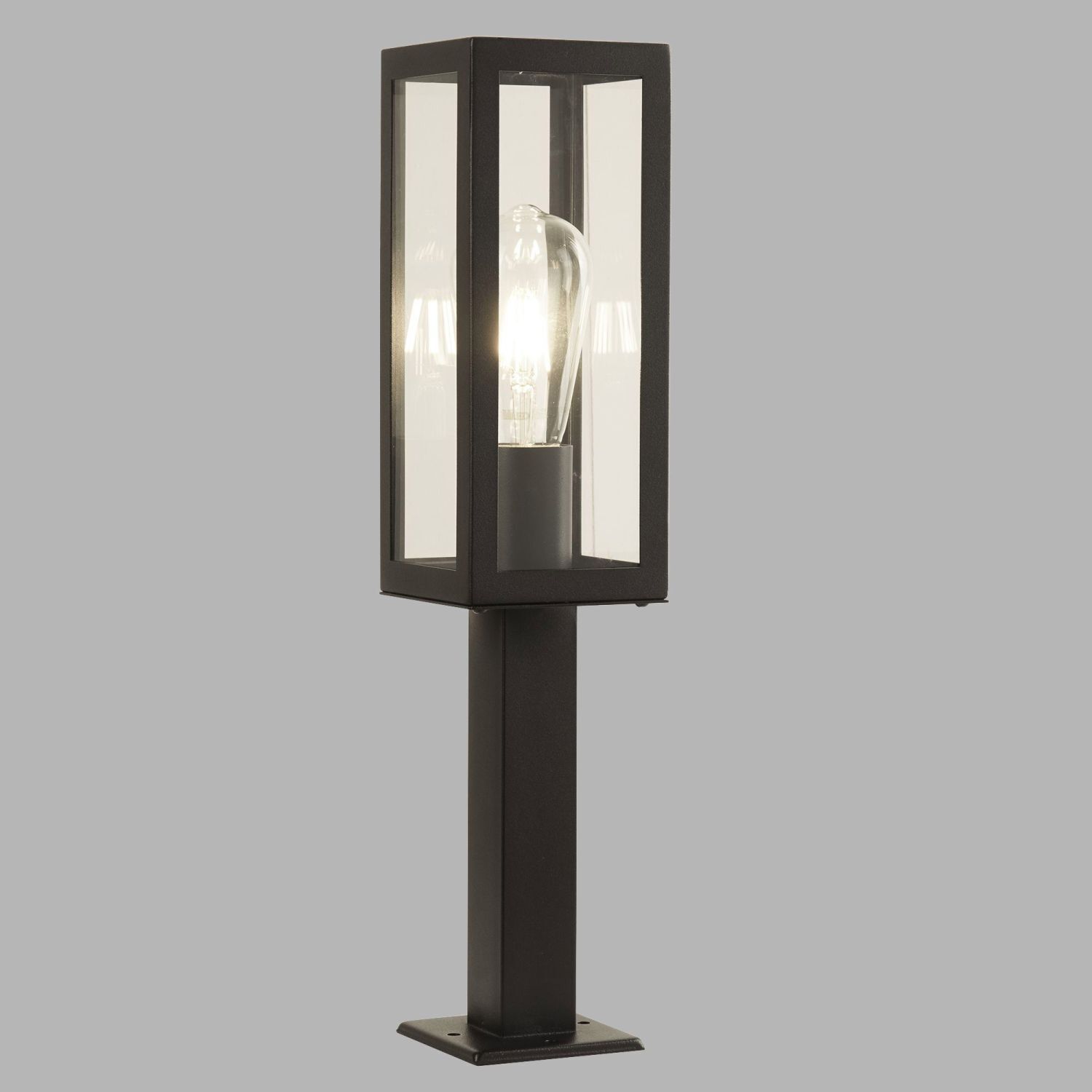 Lampe d'extérieur IP44 E27 45 cm noir verre acier inoxydable Moderne