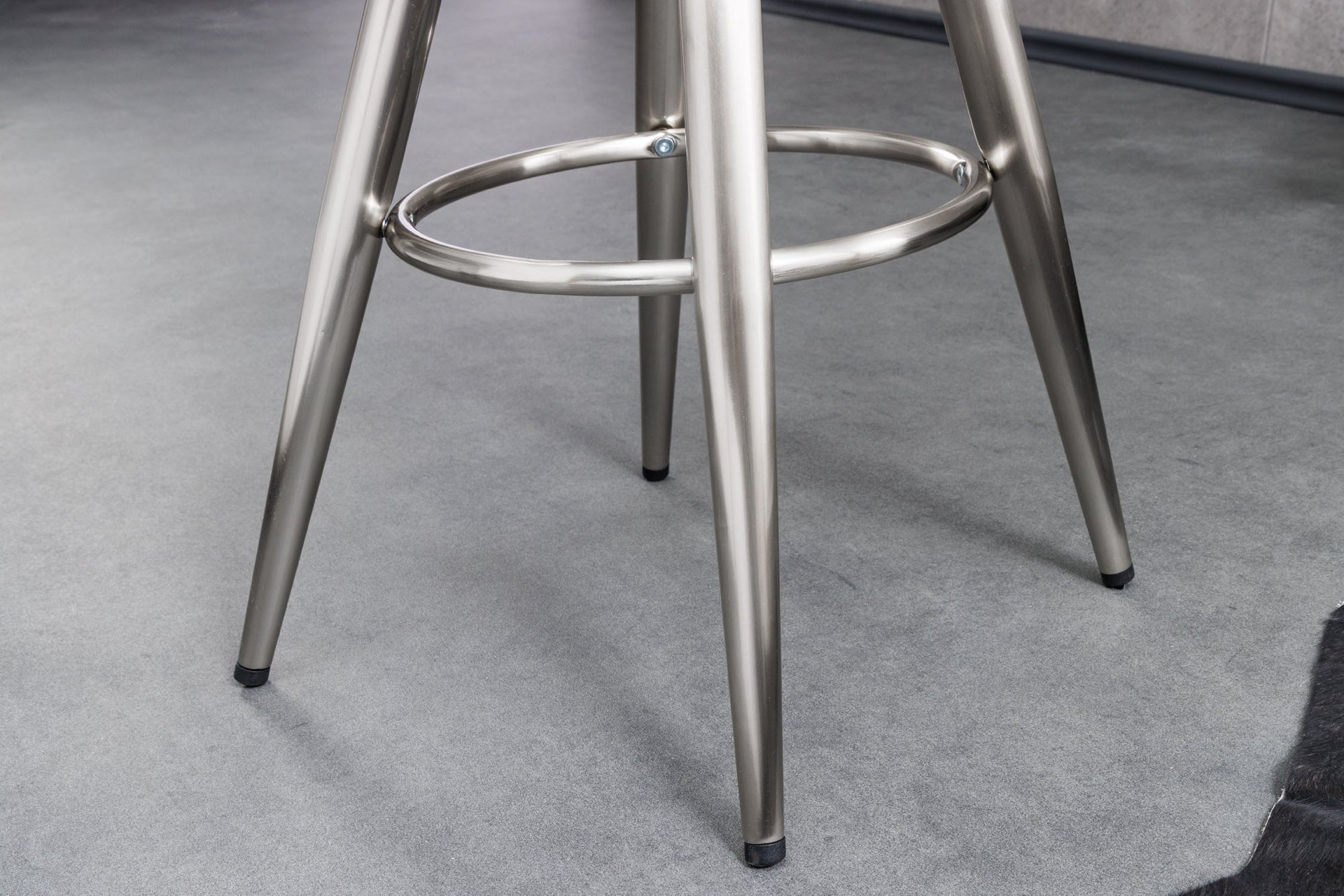 Chaise de comptoir sans dossier réglable en hauteur Métal argenté Moebel, Barhocker