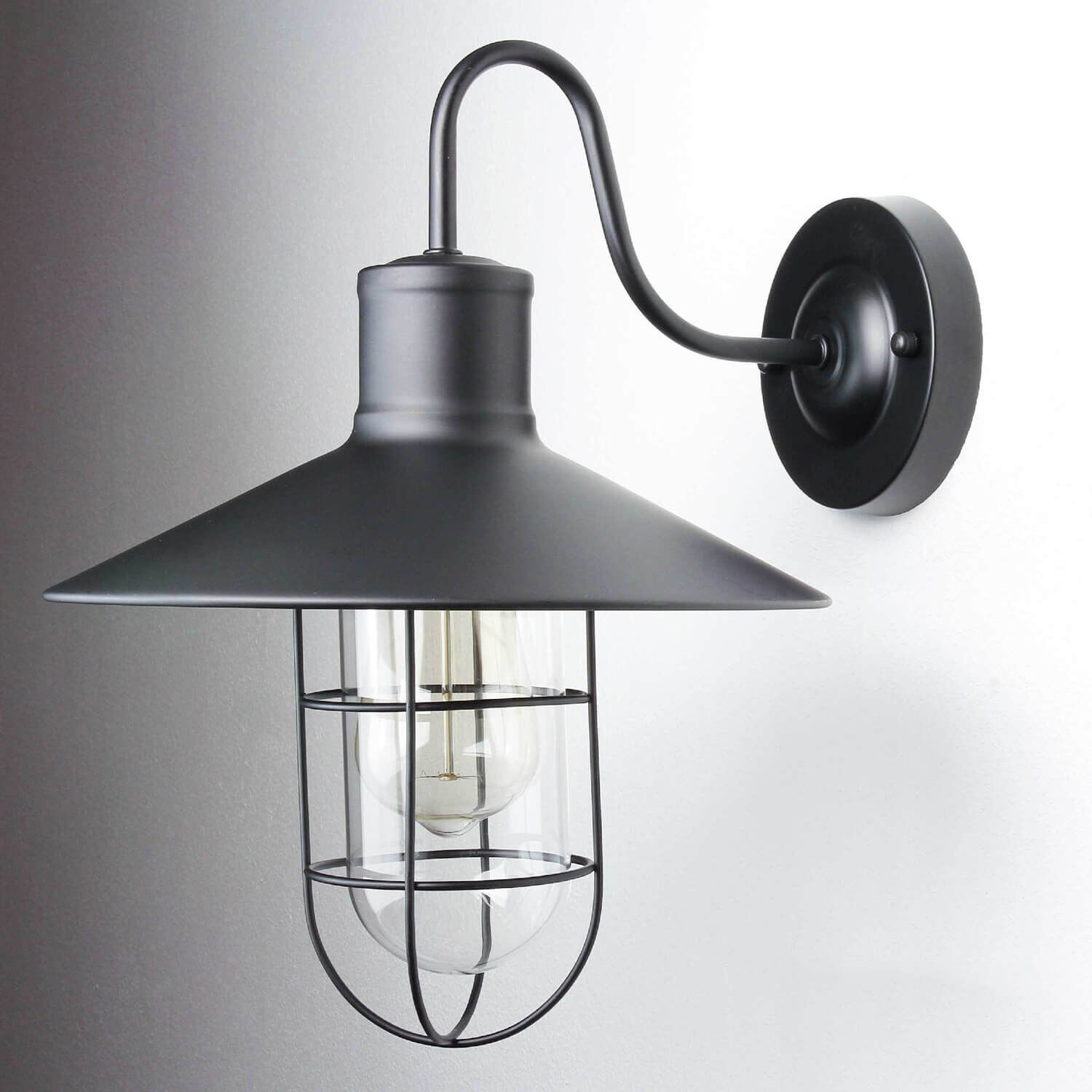 Applique noire métal E27 intérieur vintage Lampe, Leuchte, Drinnen, Zimmer, Duscharmatur