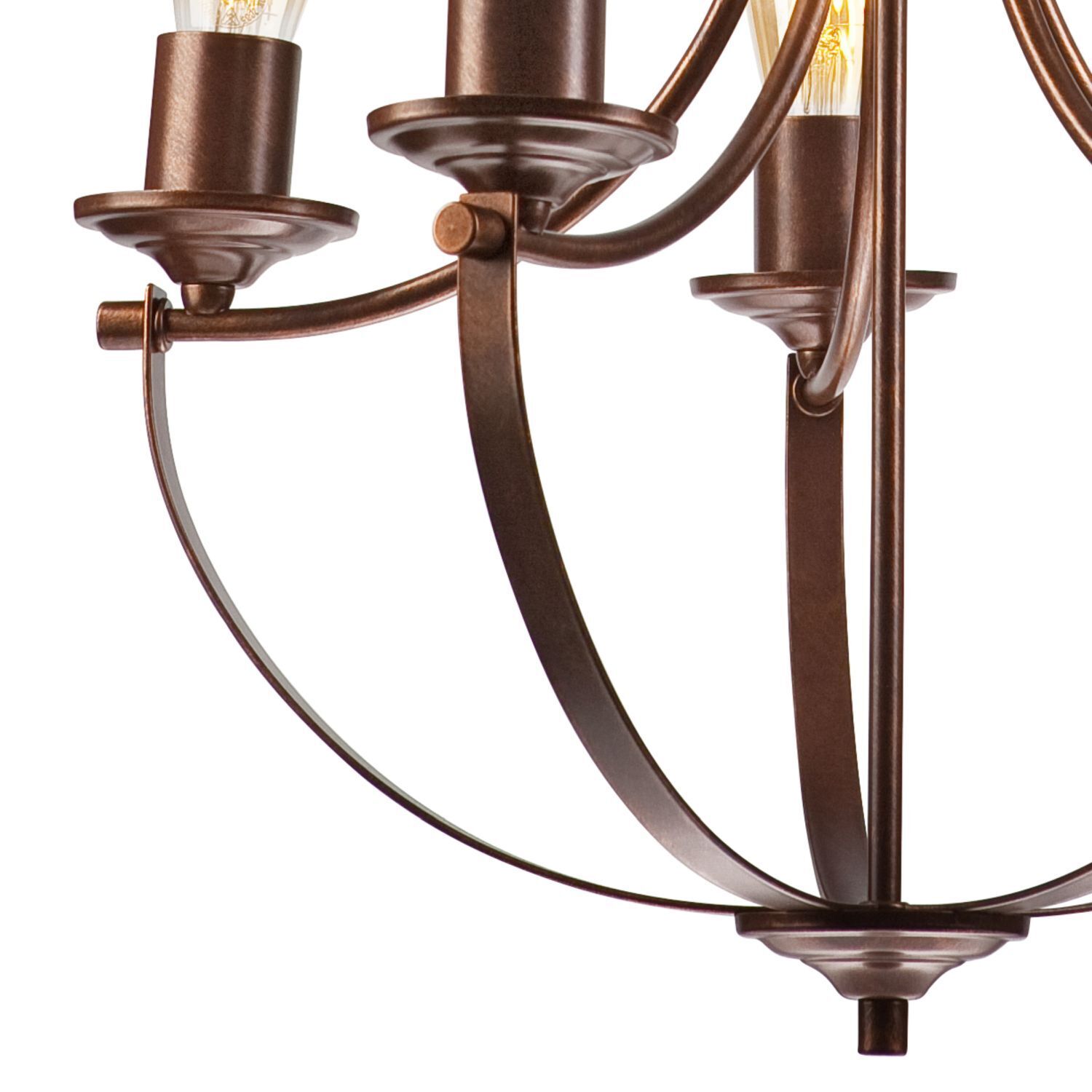 Lustre Rustique Métal Ø 45 cm 5-flamme E27 Marron