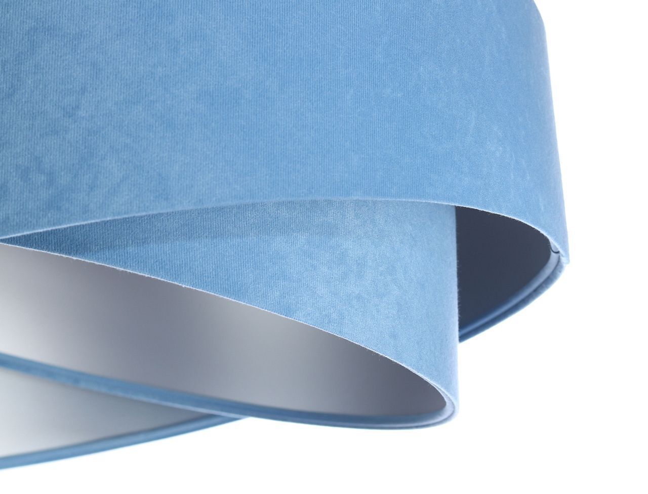 Suspension Bleu Argent E27 ronde Ø 50 cm Aspect velours