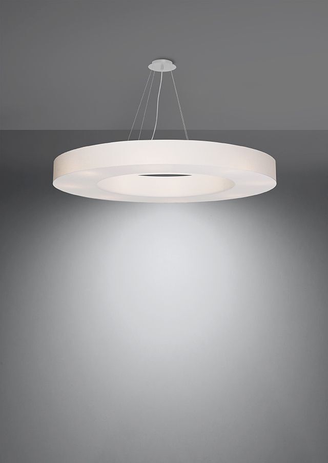 Suspension Ring Blanc Ø 90 cm rond 8x E27 Tissu