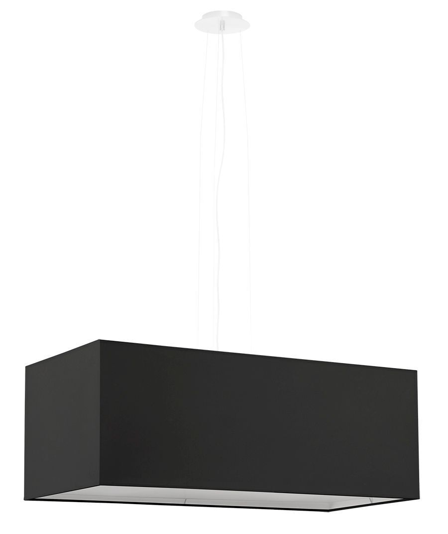 Lampe à suspendre Noir Tissu Verre carré L : 80 cm Moderne