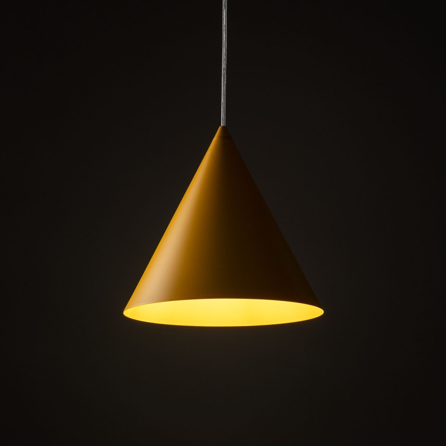 Lampe à suspendre jaune métal E27 Ø 25 cm H : max. 160 cm réglable
