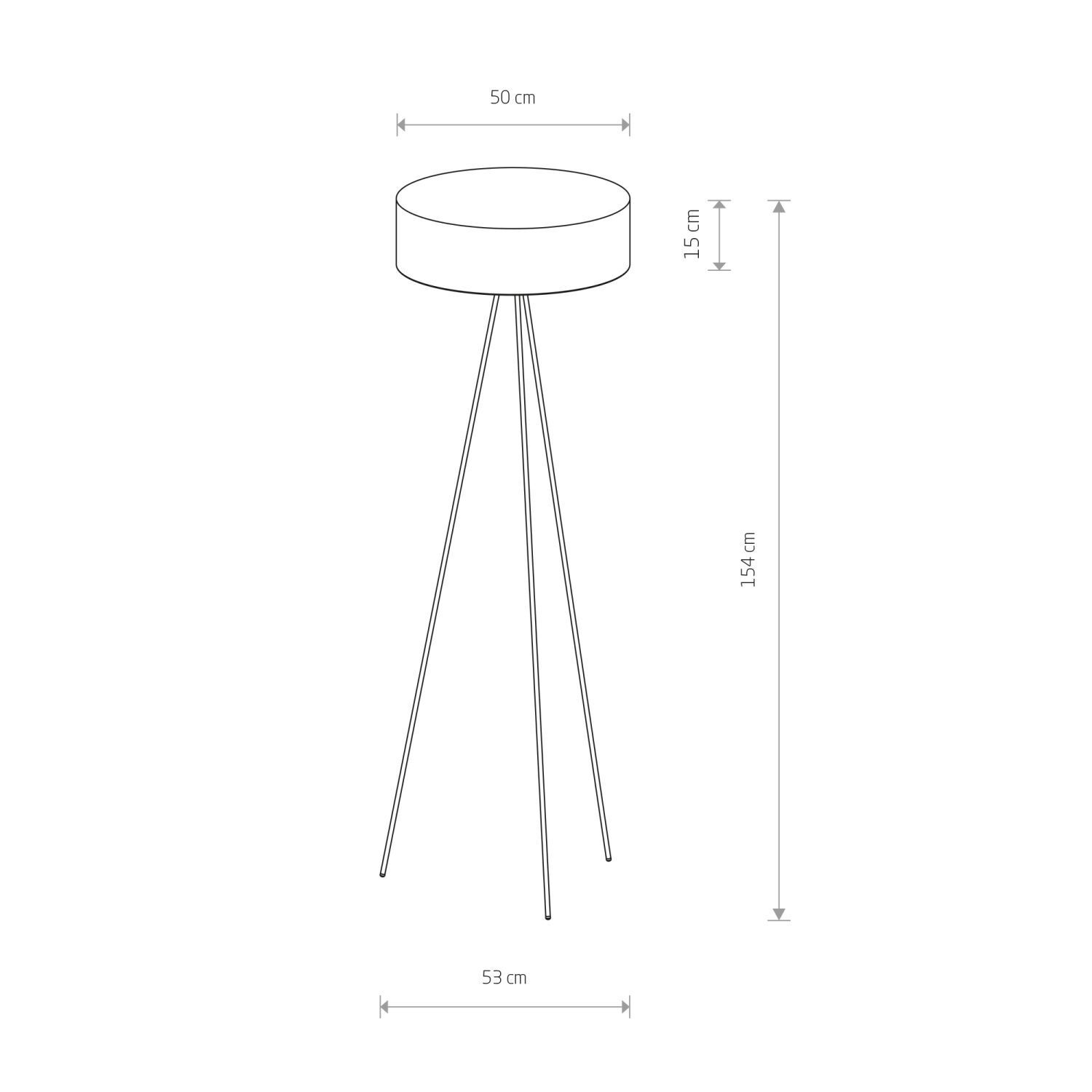 Lampadaire tripode 3 flammes crème blanc E27 154 cm Abat-jour en tissu