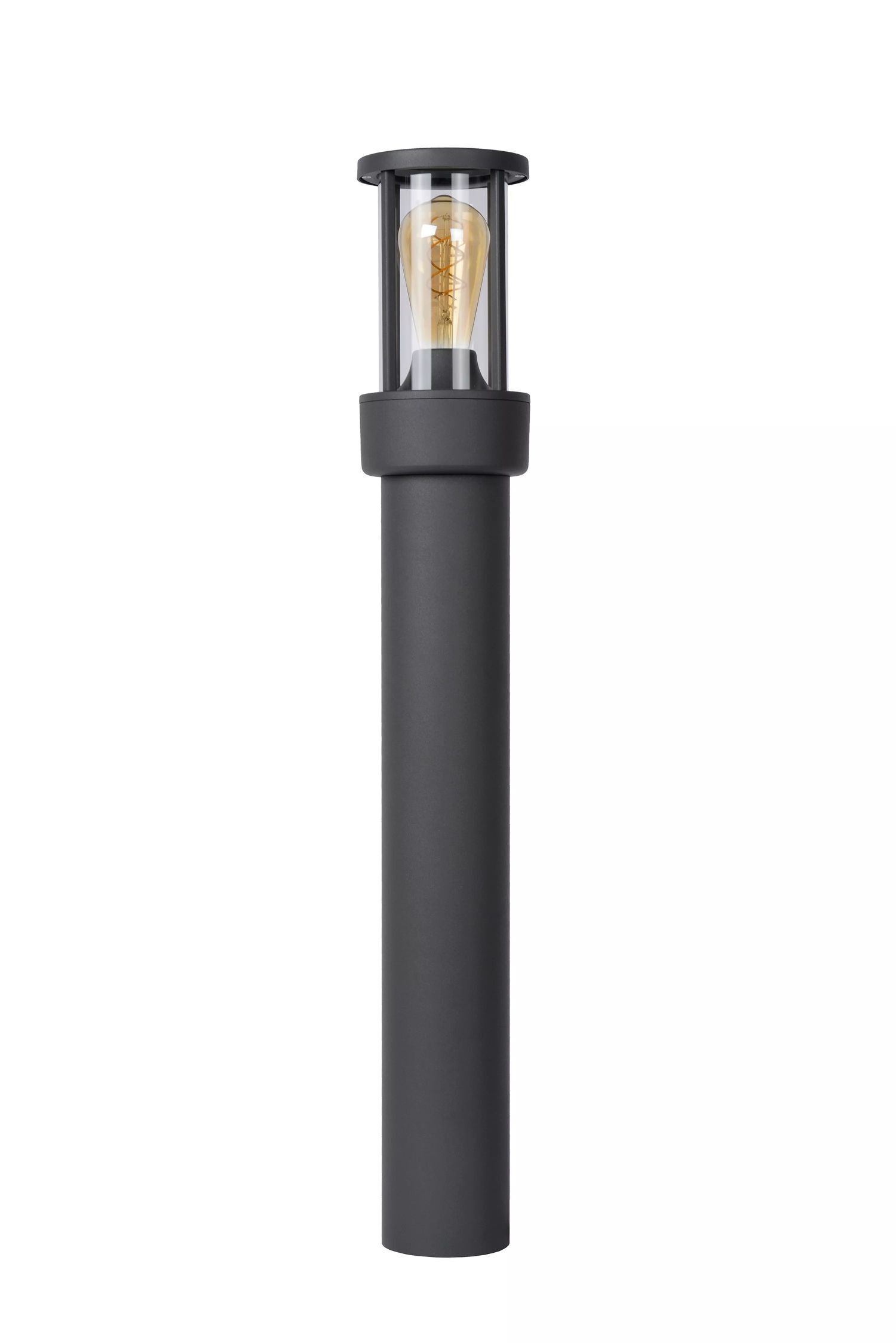 Lampadaire avec détecteur de mouvement aluminium verre 80 cm E27