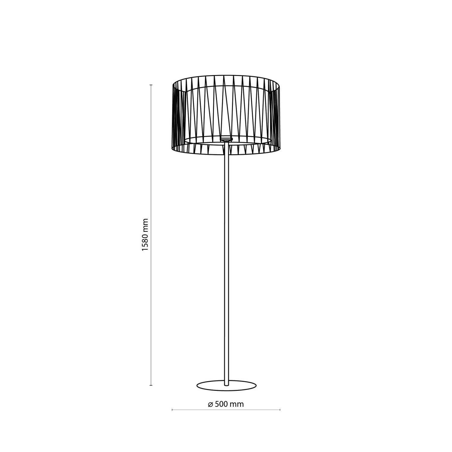 Lampadaire moderne noir métal rond 145 cm