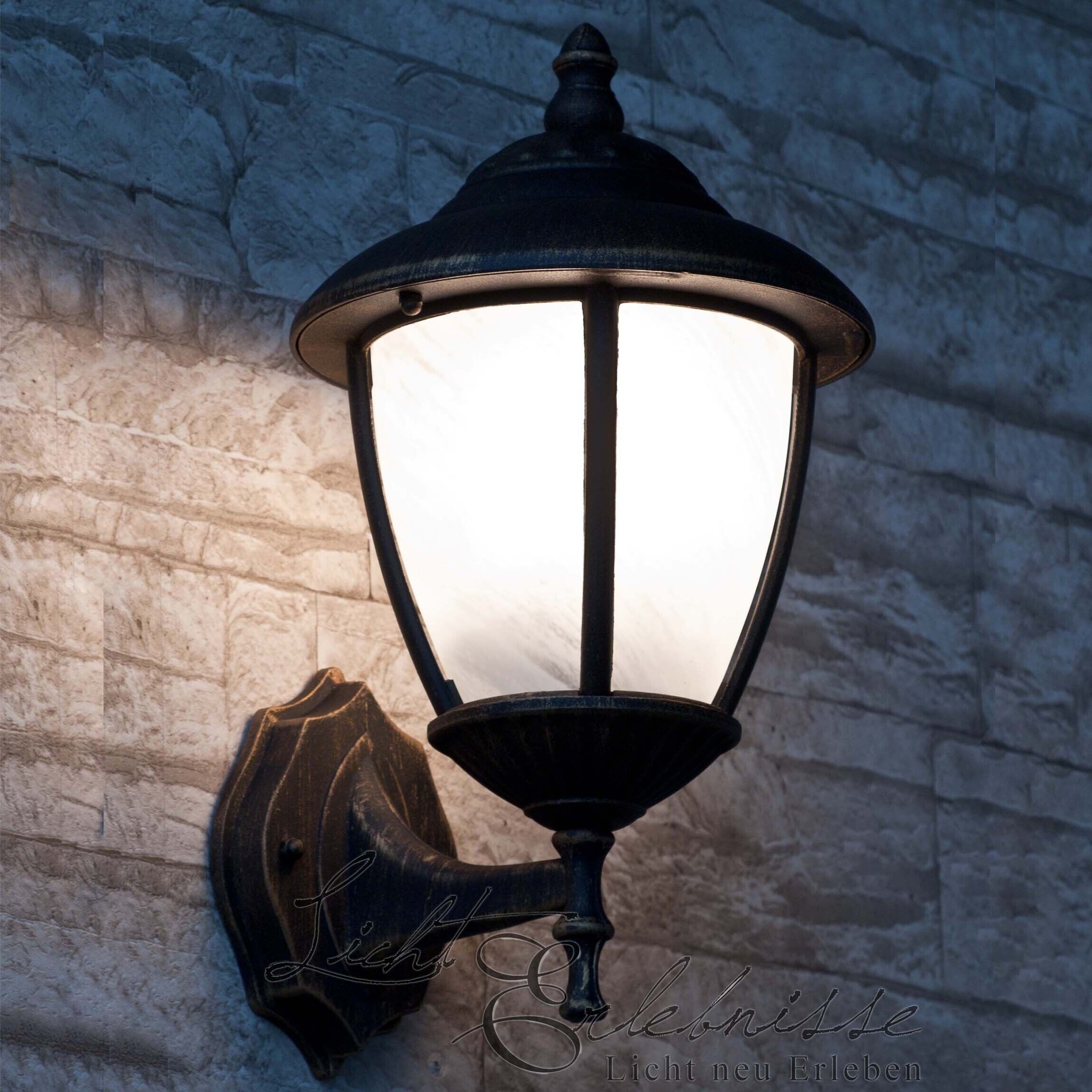 Wandlaterne für Außen Wandleuchte MADRID gold antik Lampe, Lampenschirm