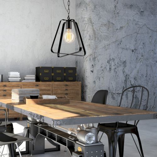 Noir Lampe suspendue Métal Design Table à manger