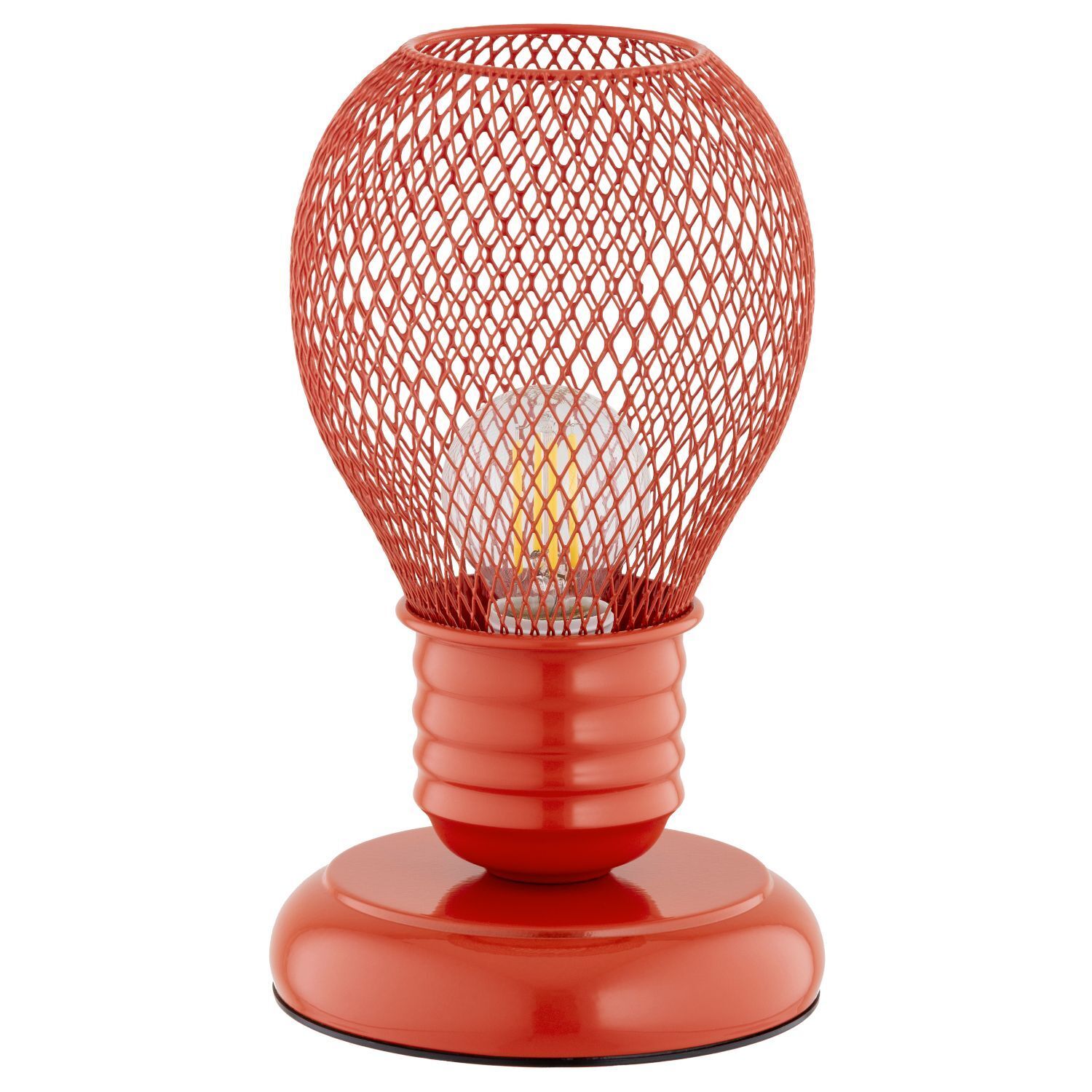 kinder-tischlampe-nachttischlampe-kinder-hirta-1x-e14-bis-10w-rot-fuer-wohnzimmer-kinderzimmer-metall-mit-schalter-le130613-01 Tischlampe, Metallnetz, Glühbirne, rote Lampe, Sockel