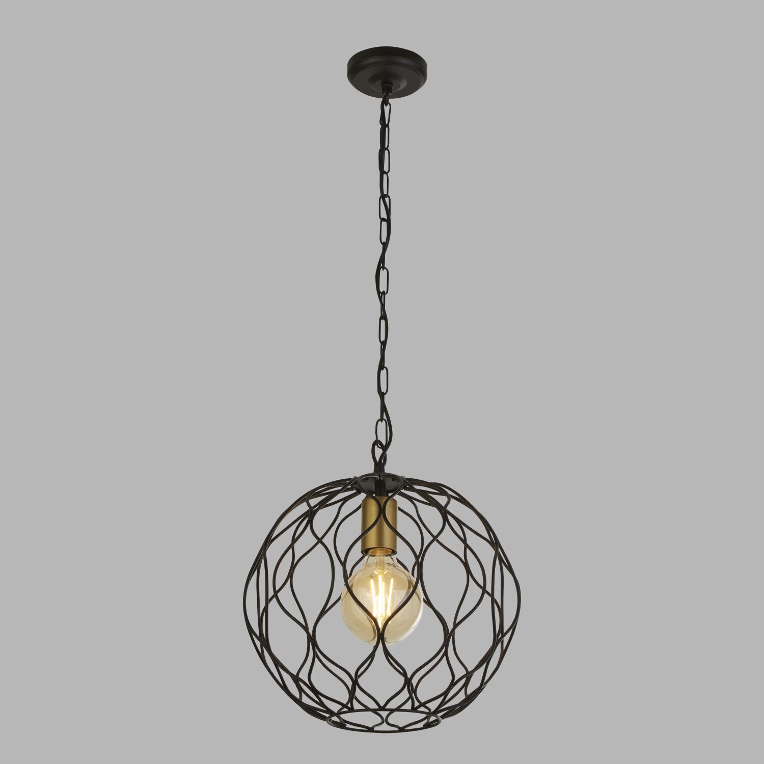 Lampe à suspendre E27 Ø 31,5 cm en noir or métal HOWARD