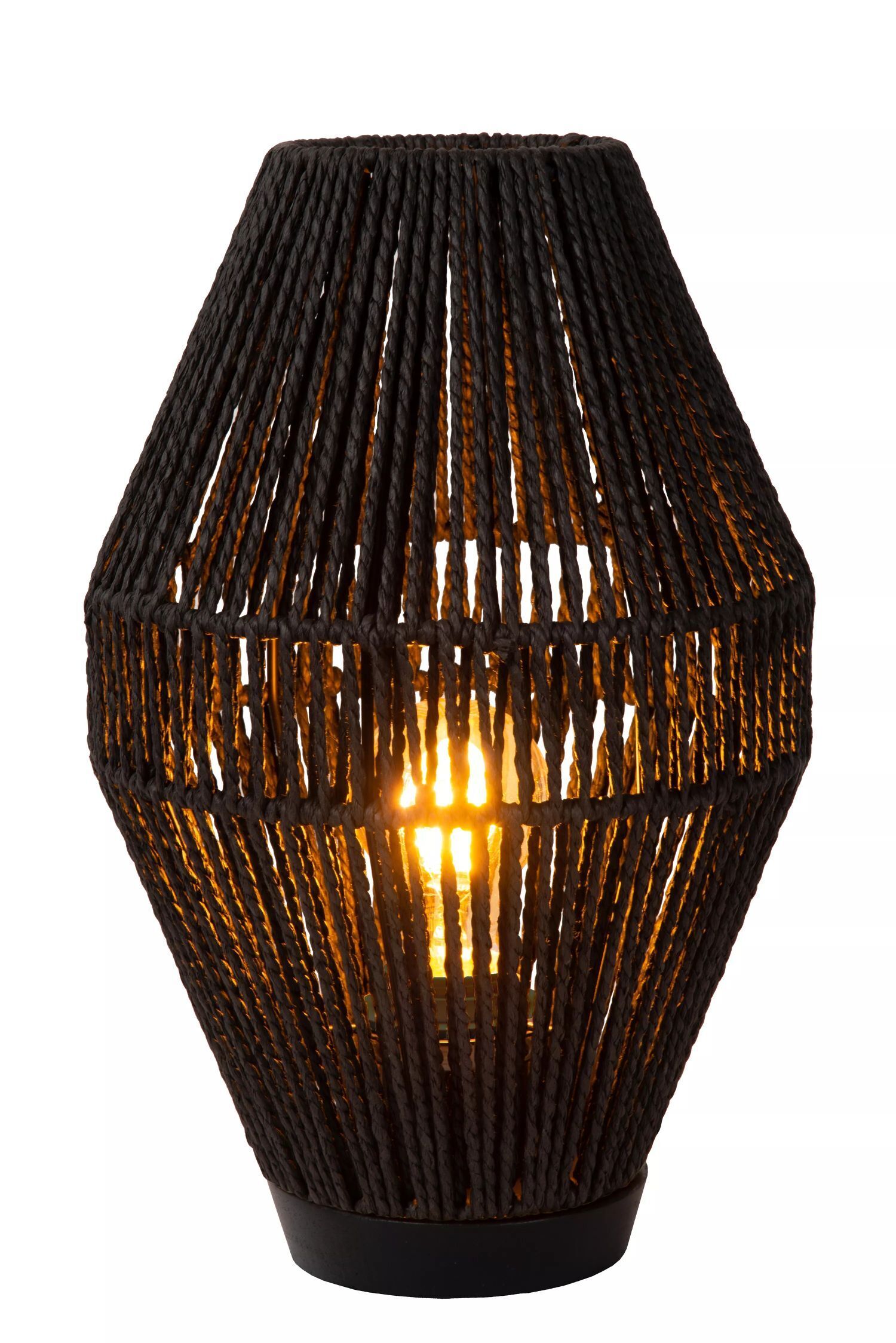 Gemütliche Tischlampe Papier Schwarz 33,5 cm E27 Modern Lampe, Lampenschirm, Tischlampe