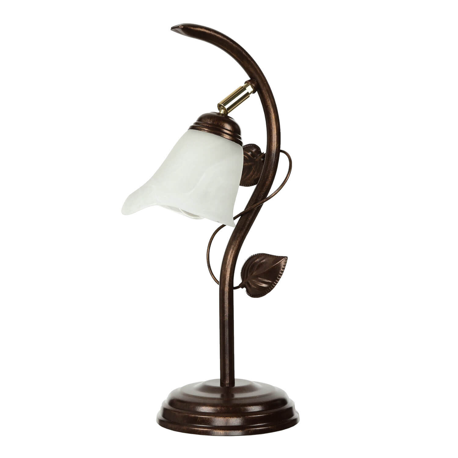 Lampe de table Ambiente Abat-jour en verre Shabby brun antique