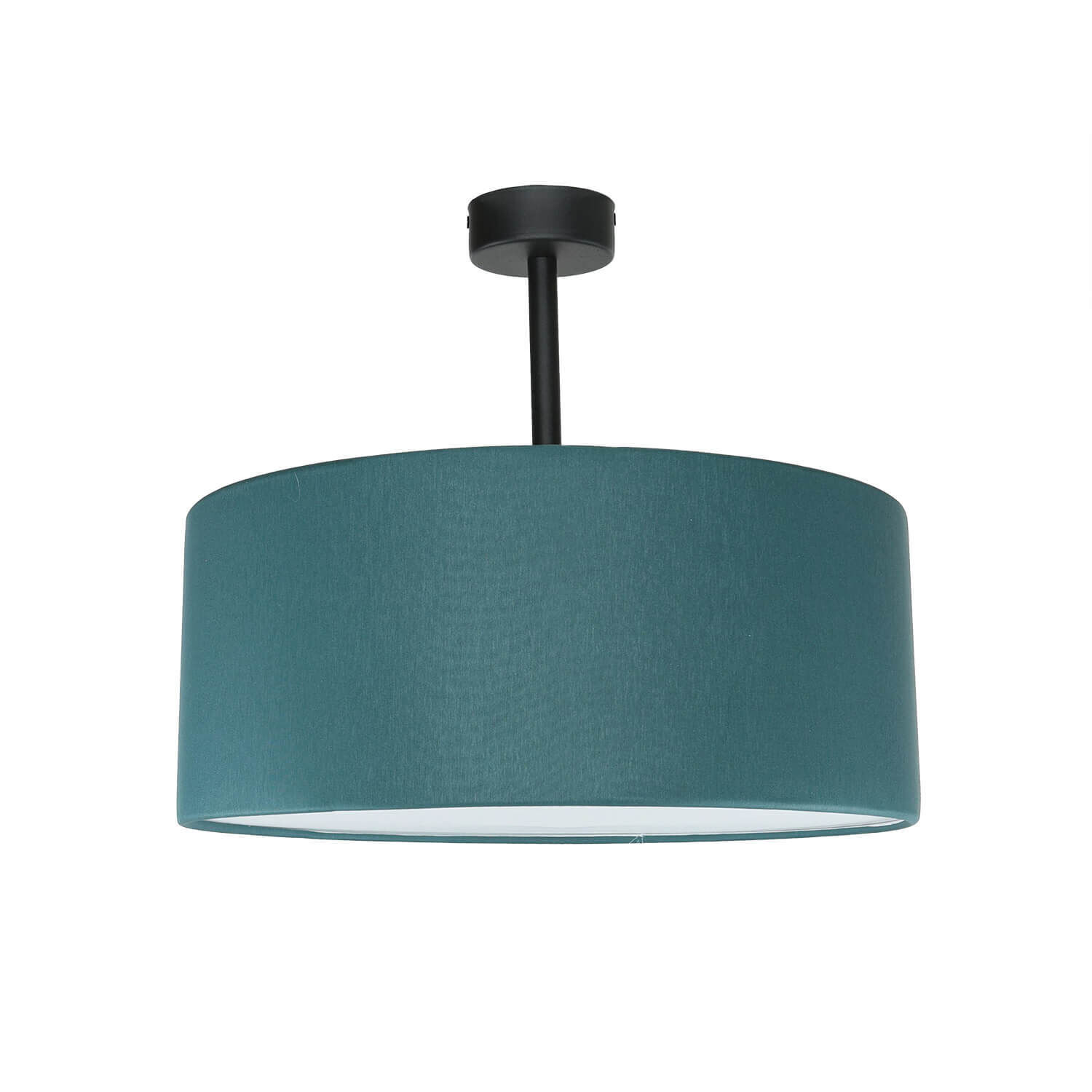 Lampe de plafonnier ronde Abat-jour en tissu pétrole E27 Ø40 cm