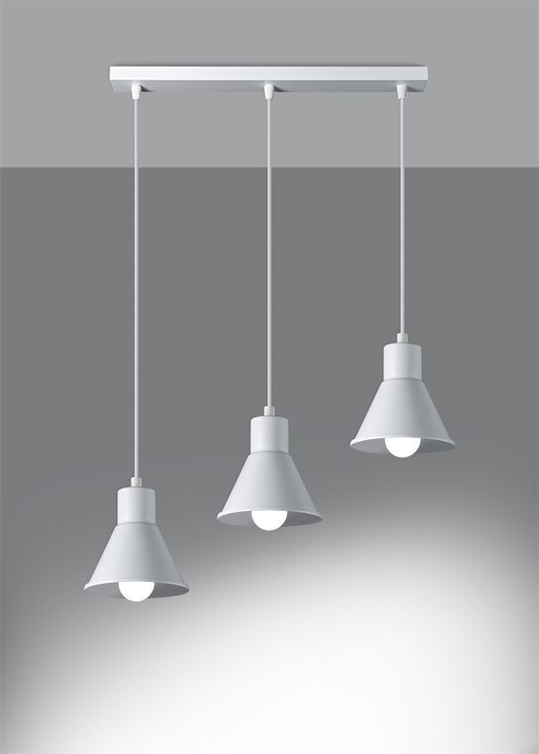 Lampe à suspendre 3 flammes 45 cm de long rétro E27 métal