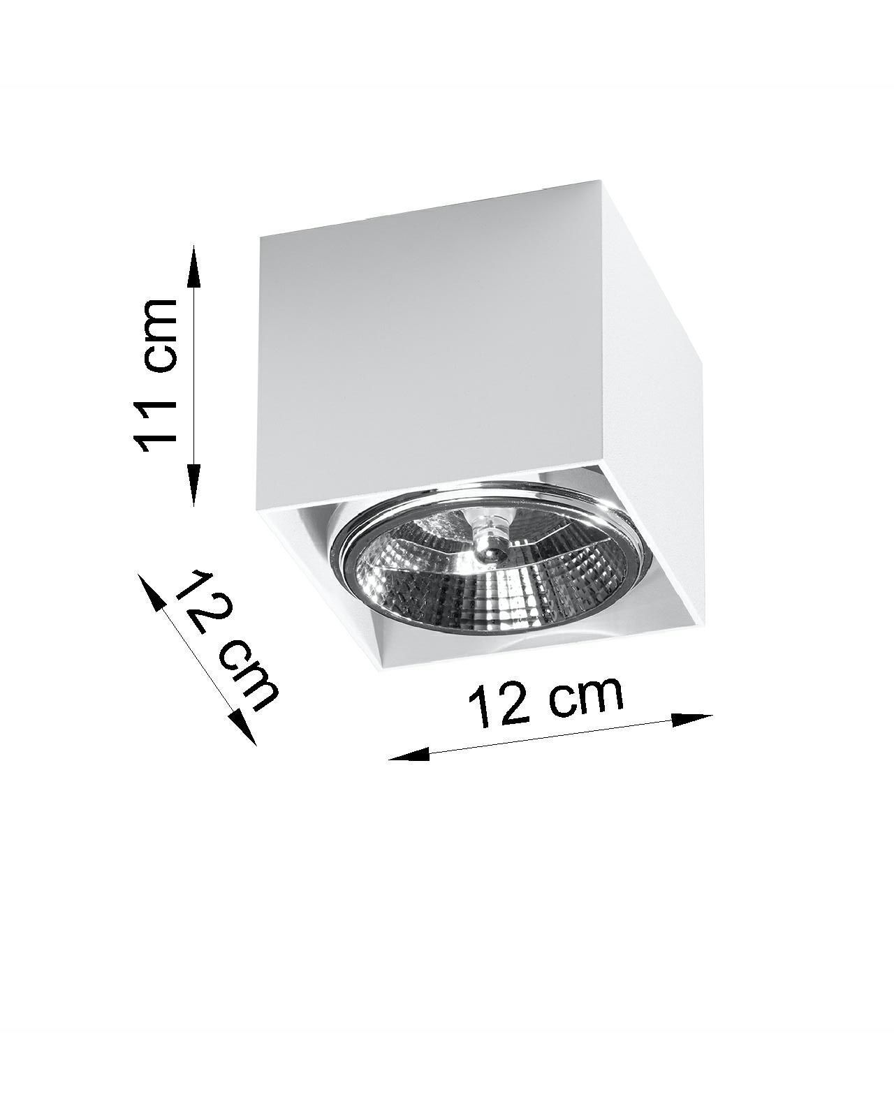 Spot blanc plafond L:12cm petit GU0 aluminium