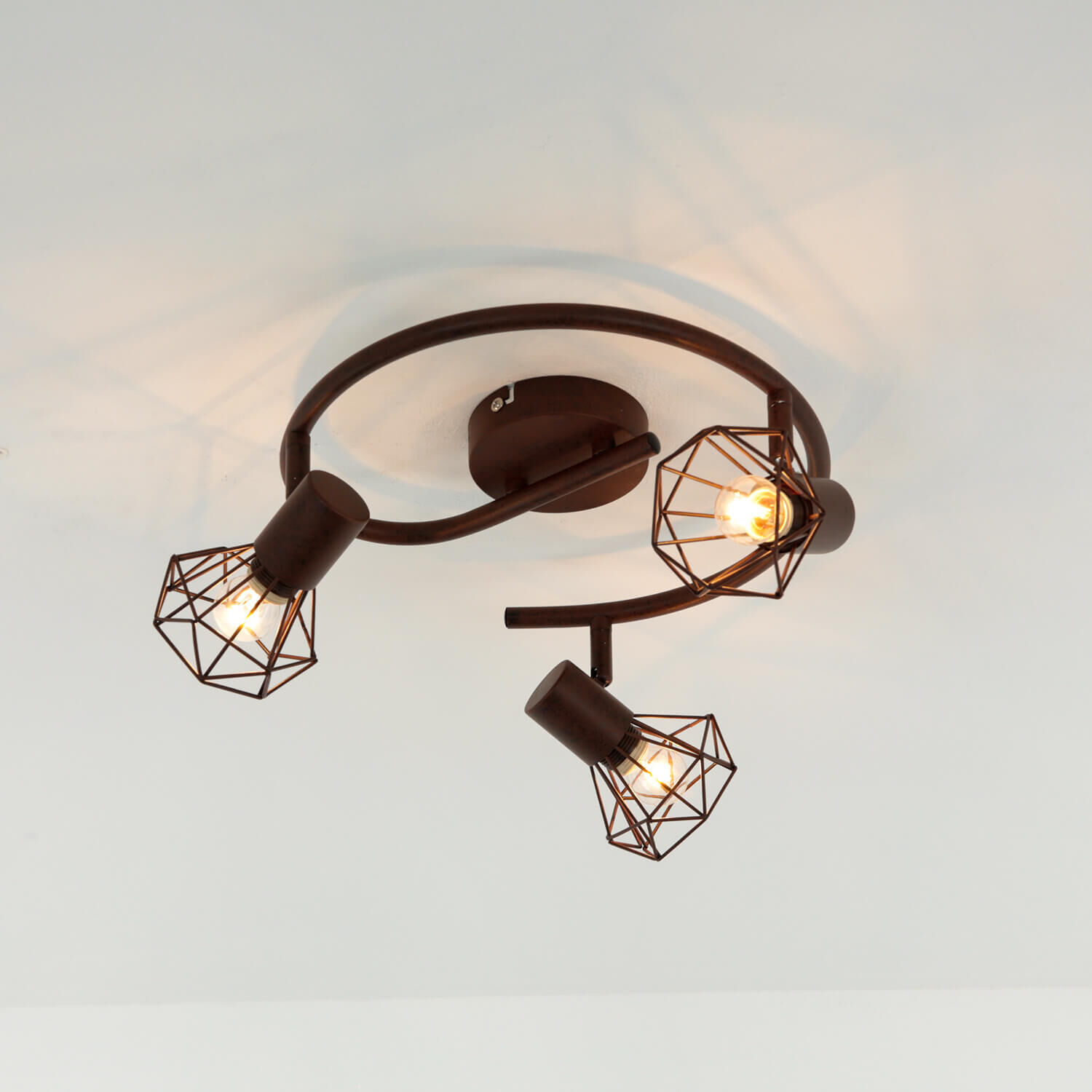 Spot géométrique métal rétro marron rouille MIA Deckenleuchte, Leuchte, Kronleuchter, Lampe