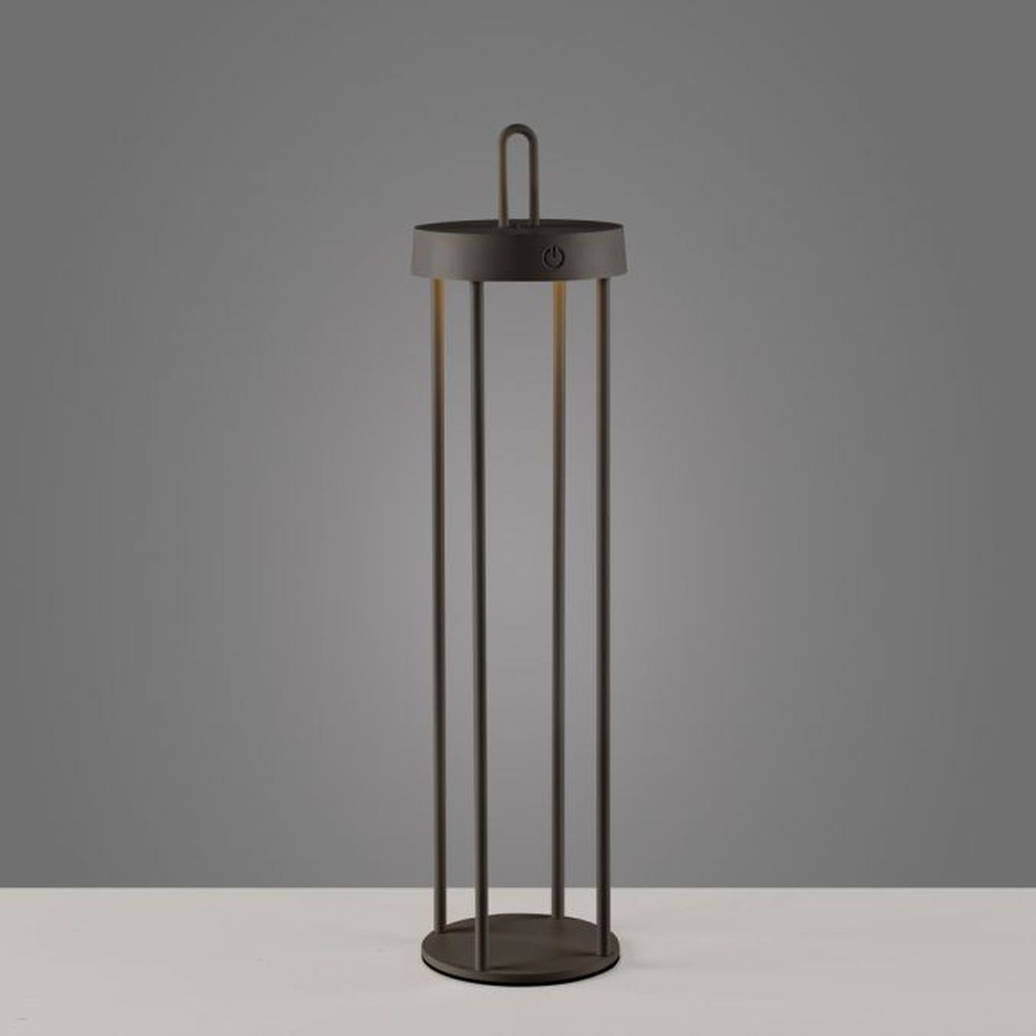 Lampe de table LED rechargeable métal dimmable IP44 2 W noir