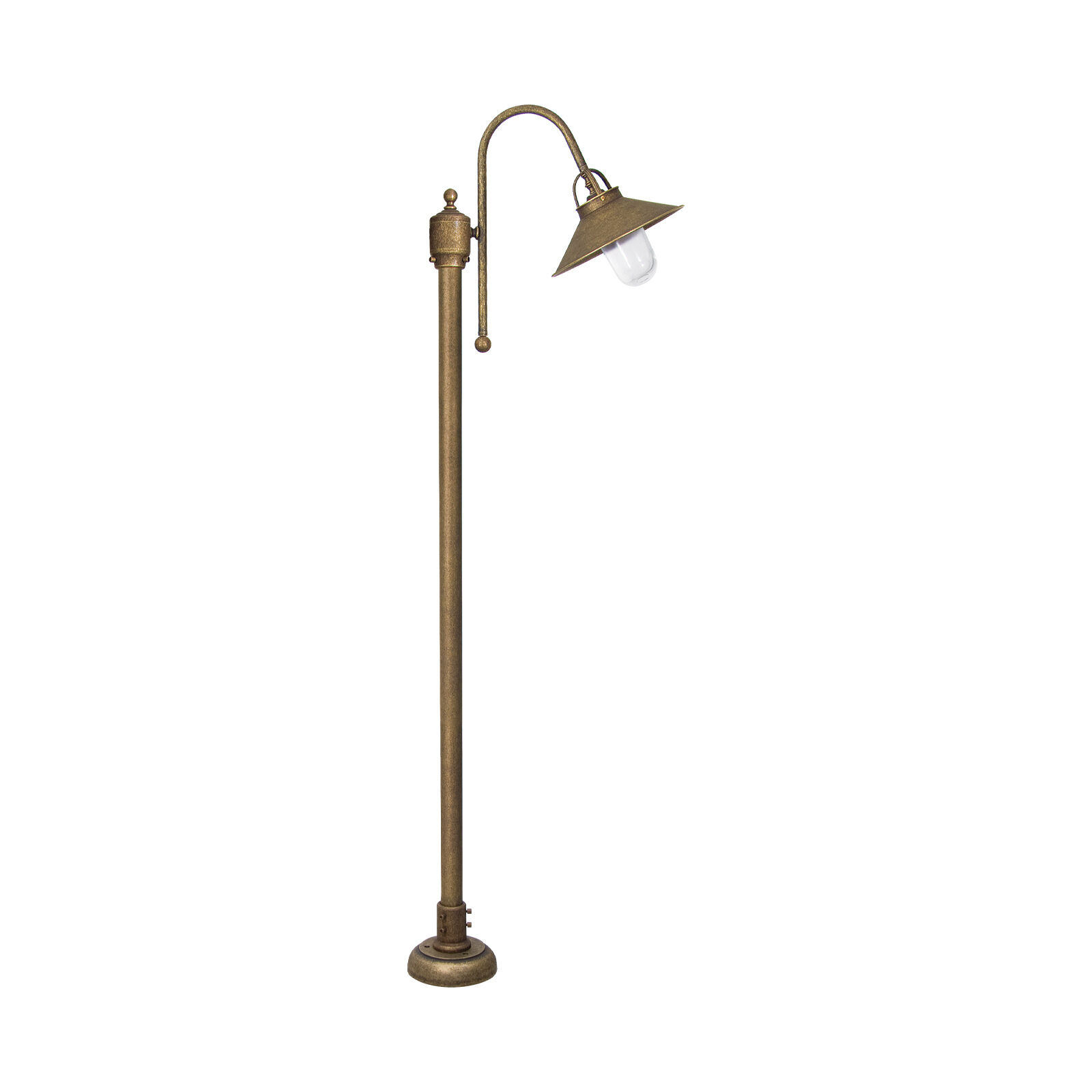 Lampadaire extérieur IP44 E27 148 cm laiton verre Maritim