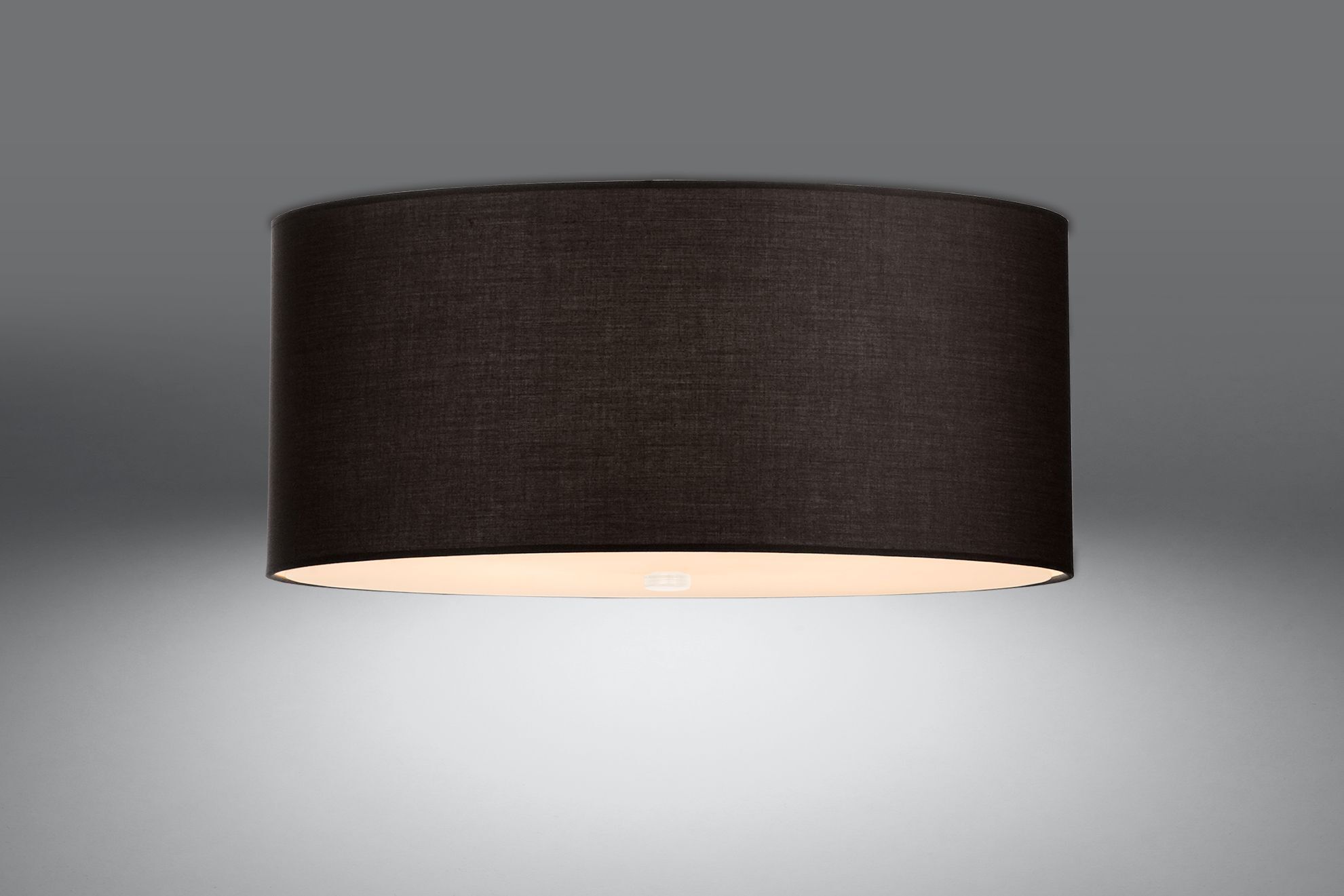 Plafonnier Tissu Verre Ø 70 cm H : 35 cm Noir