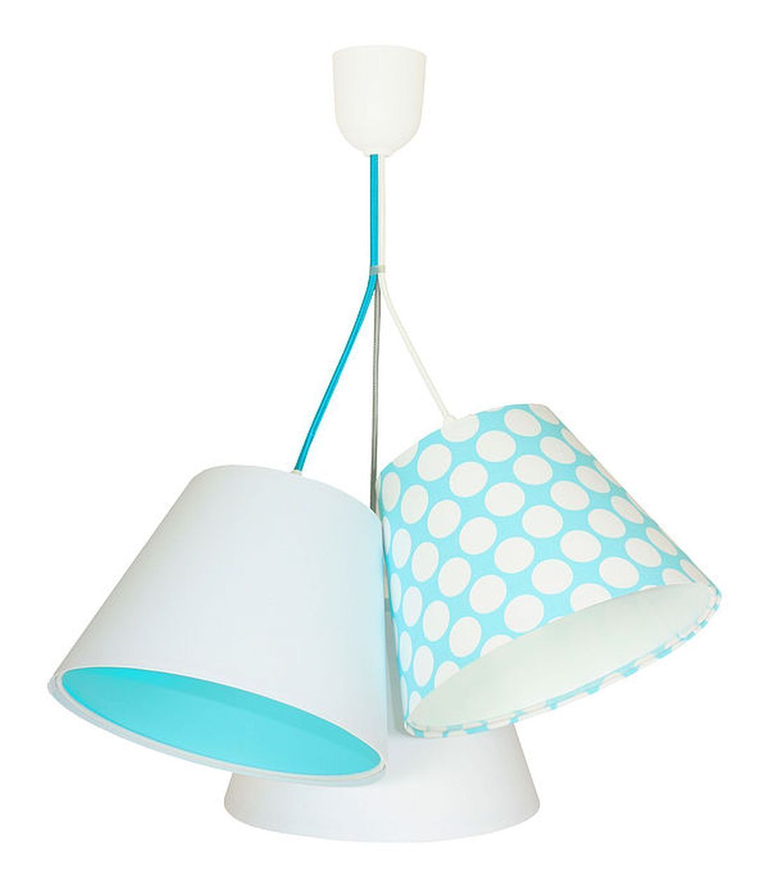 Suspension Lampe pour enfants Blanc Bleu Tissu