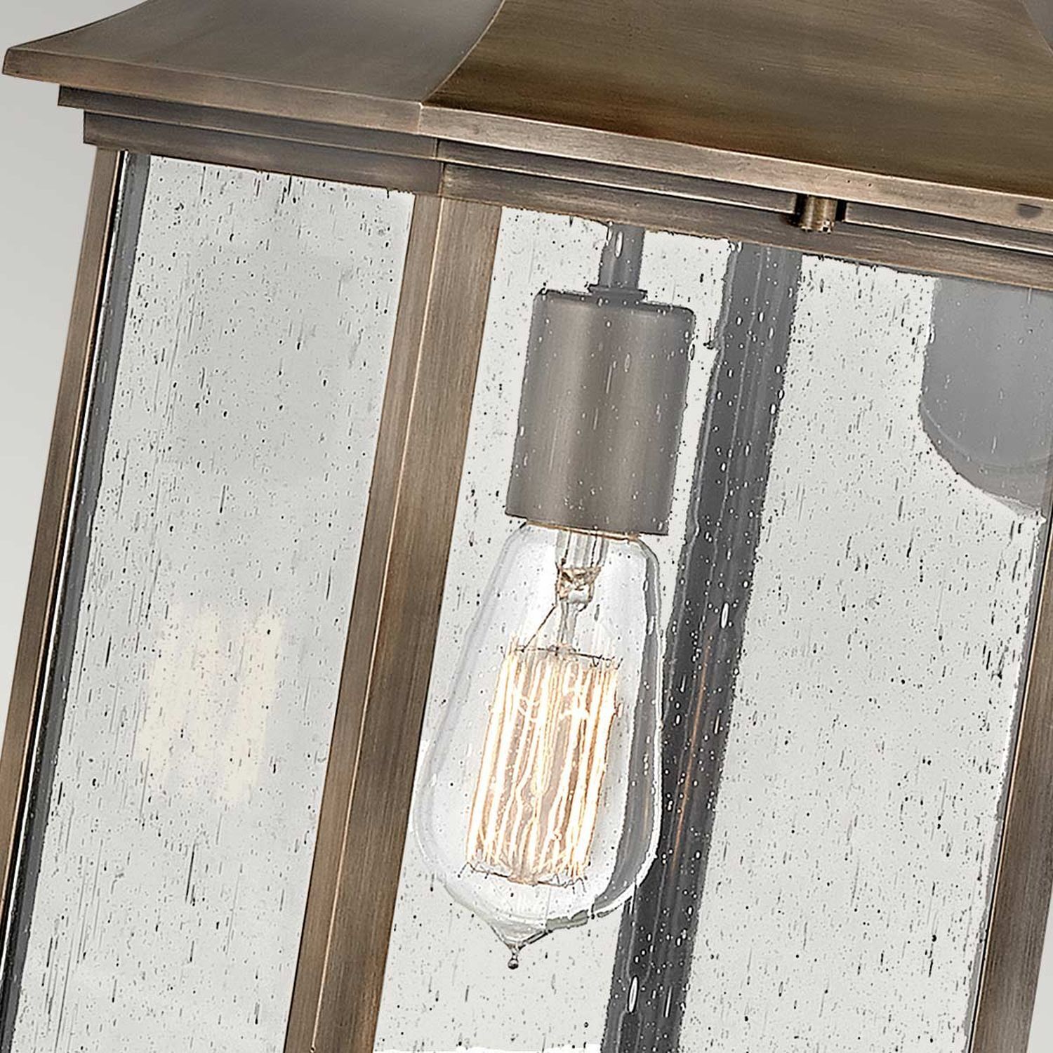 Lampe d'extérieur murale H : 48,3 cm IP44 E27 en bronze Alu Verre de pluie