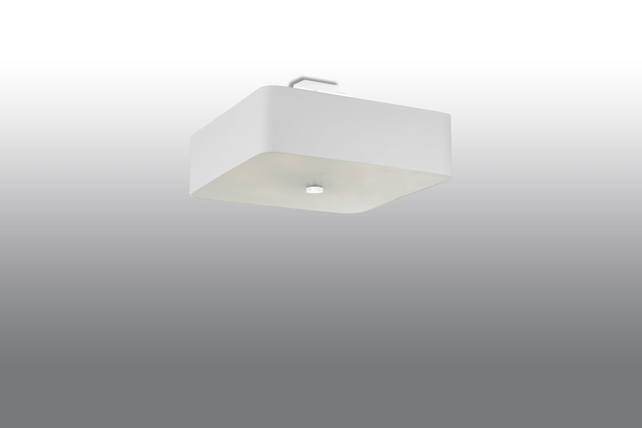 Lampe de plafonnier Blanc carré L : 45 cm Tissu Verre 5x E27