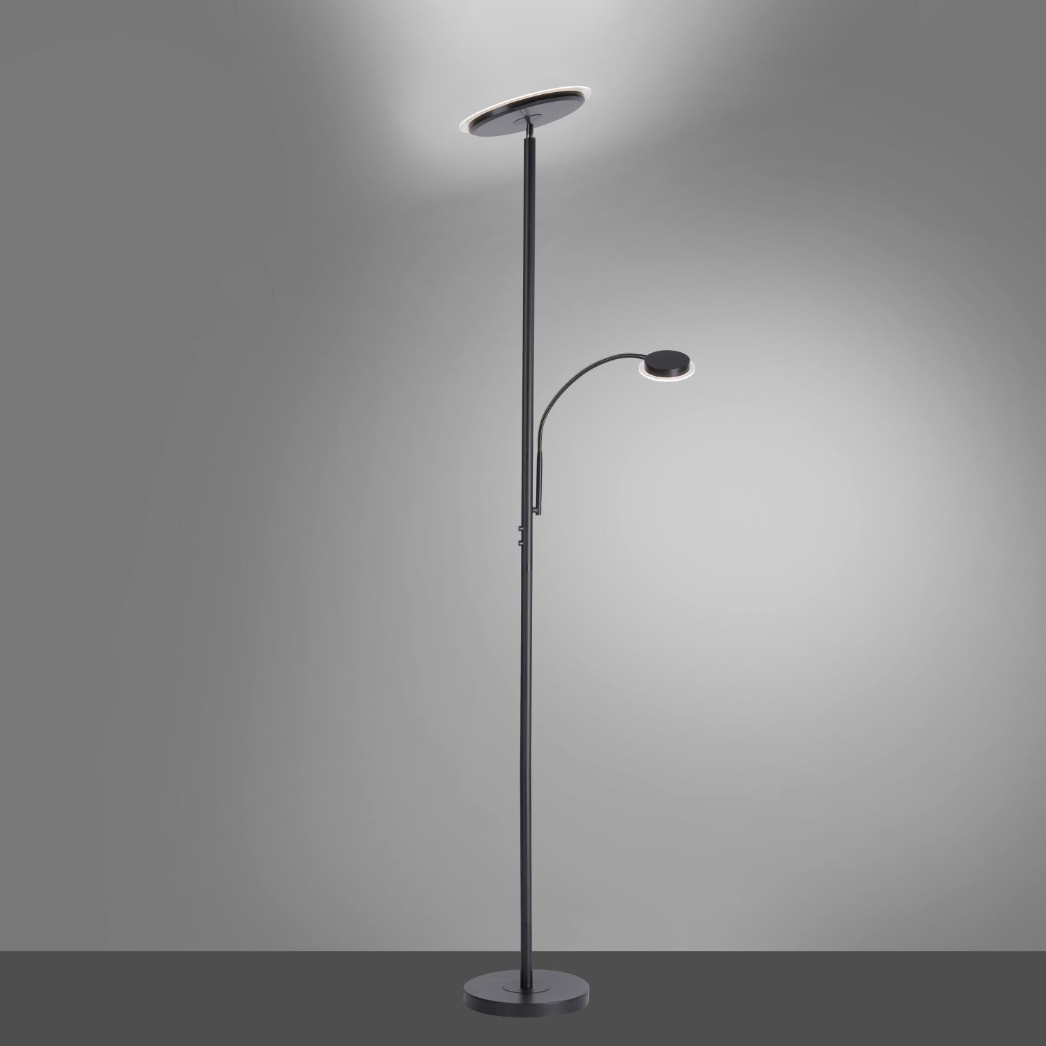 Lèche-plafond LED à intensité variable Noir Touch 193 cm Bras de lecture