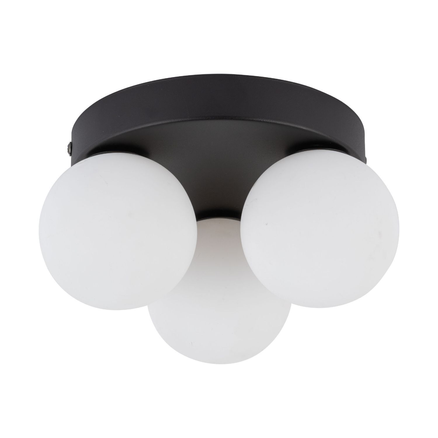 Plafonnier 3 flammes G9 Ø 23 cm Noir Blanc Verre Métal Deckenleuchte, Leuchte, Deckenventilator, Gerät, Elektrisches Gerät