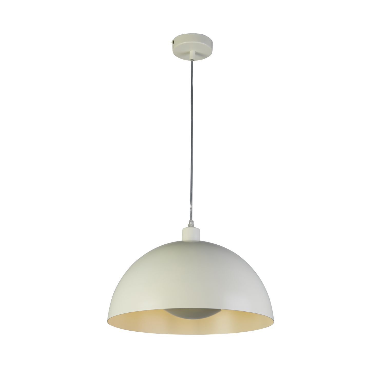 Lampe à suspendre en métal crème E27 jusqu'à 60 W Ø40 cm rond