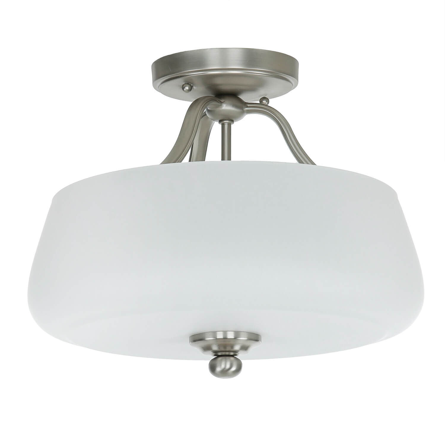 Plafonnier E27 Blanc Nickel Ø37cm Verre Métal Leuchte, Deckenleuchte, Deckenventilator, Gerät, Elektrisches Gerät